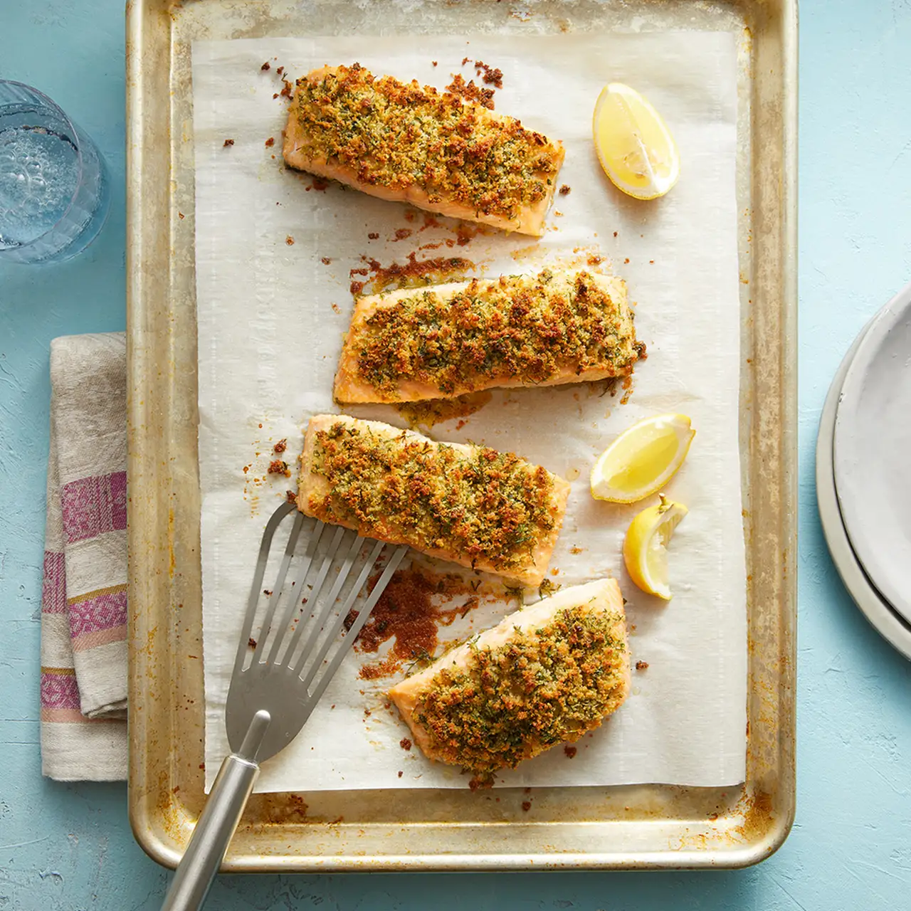 Golden Parmesan-Herb Crusted Salmon cover
