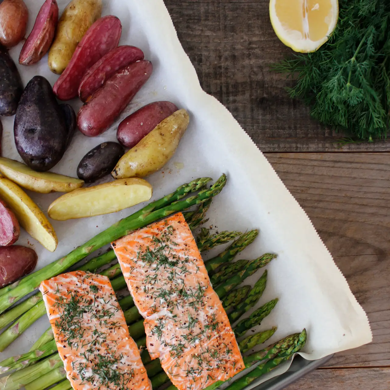 Healthy Salmon & Veggie Sheet Pan Dinner