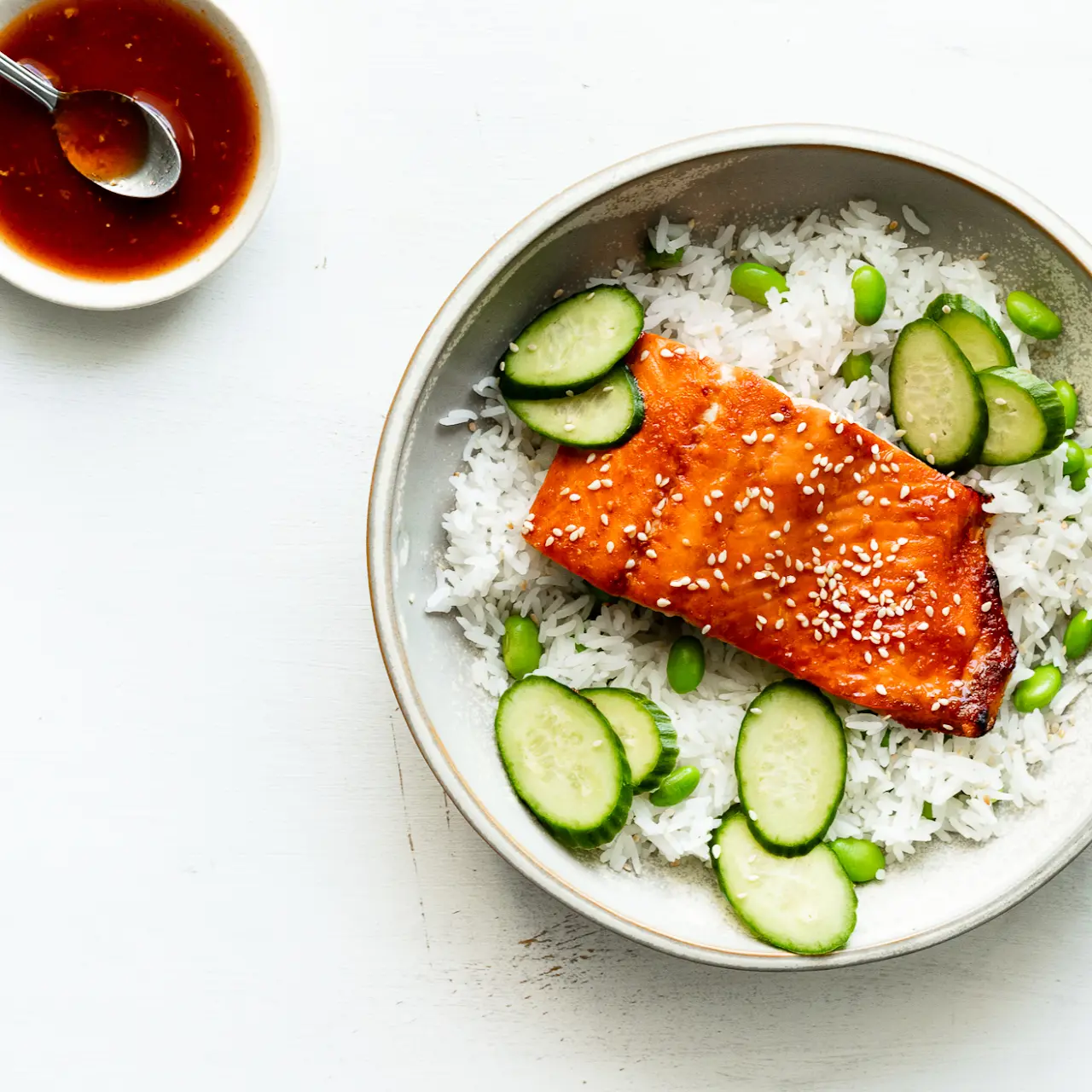Salmon and Coconut Rice Bowls with Sriracha Honey cover