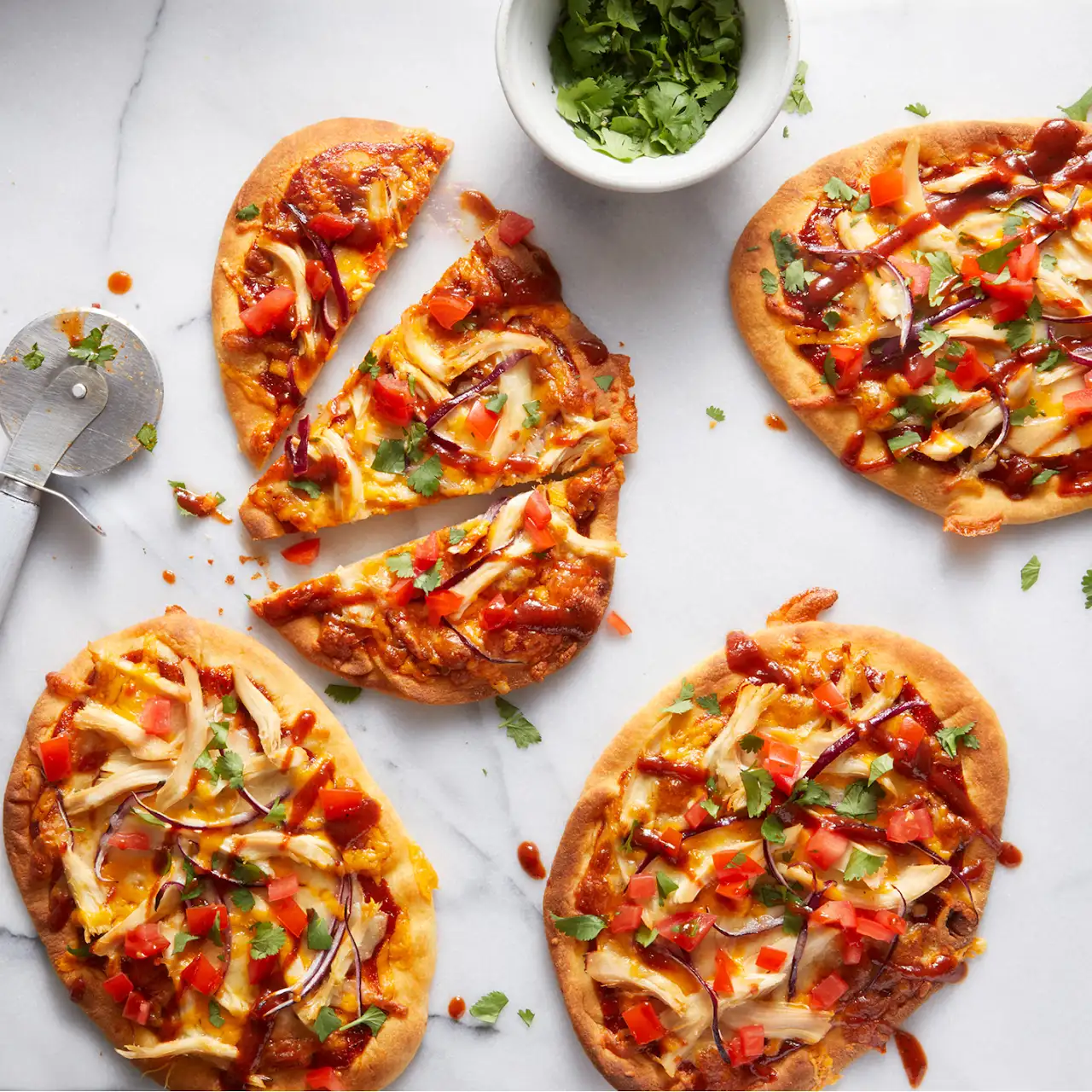 Quick and Easy Barbecue Chicken Naan Pizzas cover