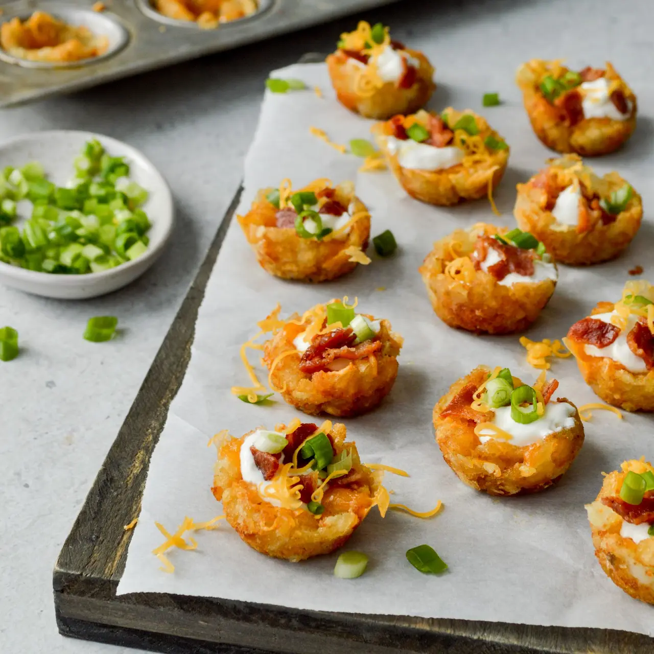 Loaded Tater Tot Cup Appetizers