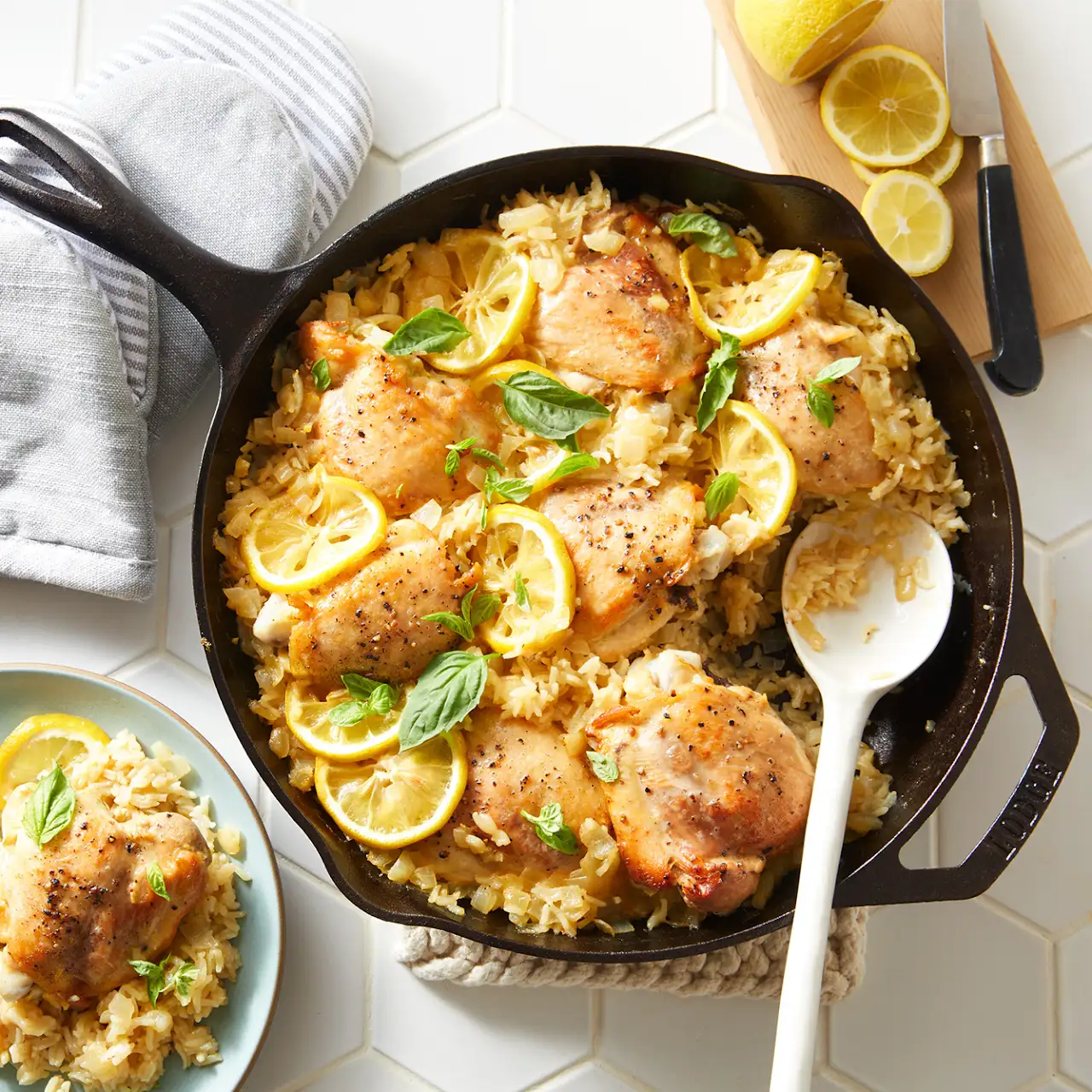 Skillet Lemon-Garlic Chicken and Rice