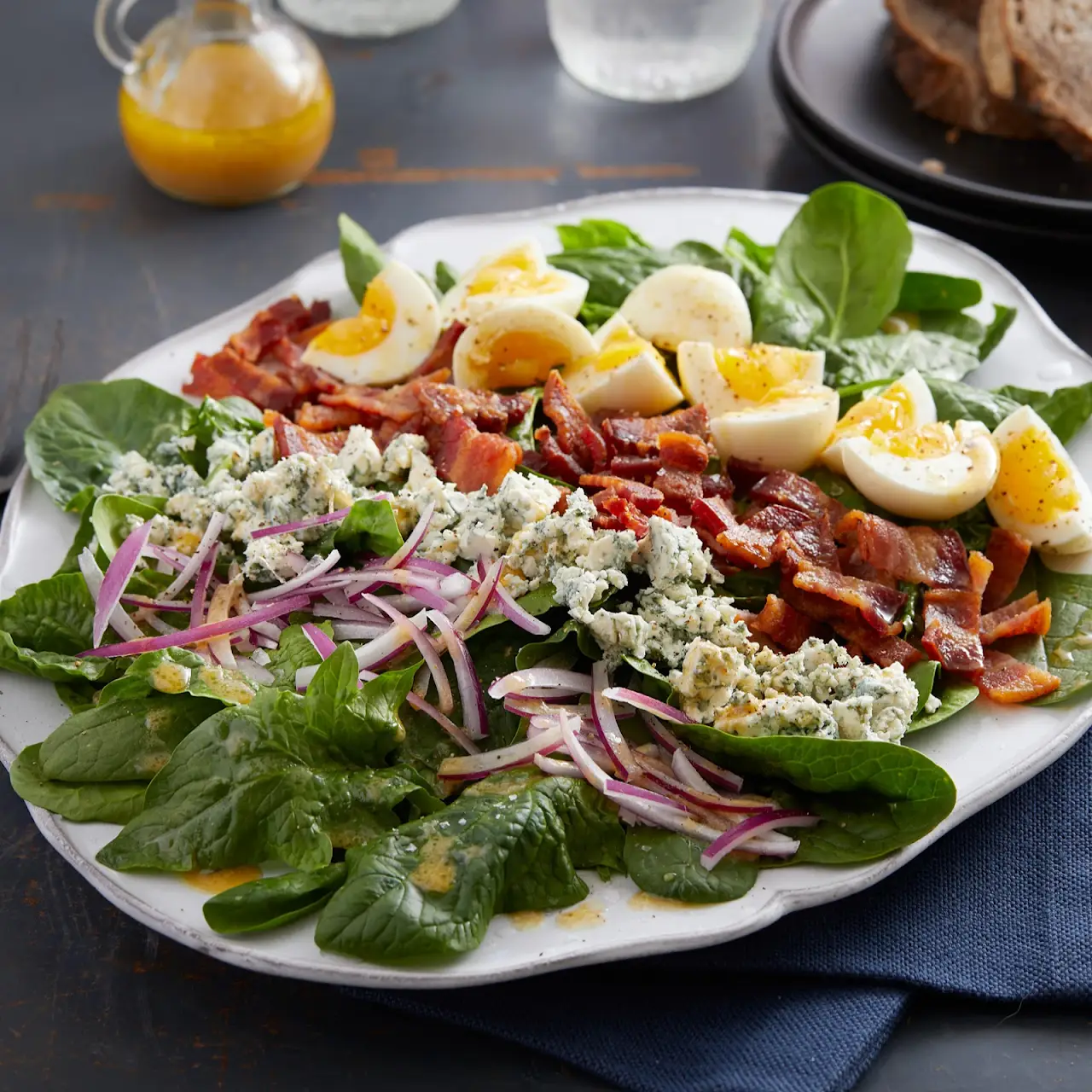 Spinach, Blue Cheese, and Bacon Salad
