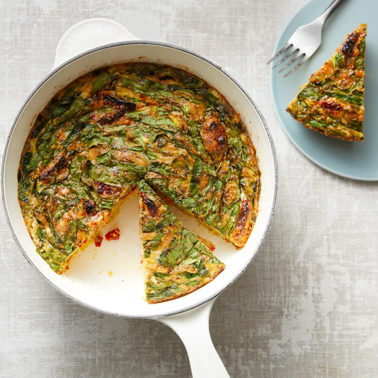 5 Ingredient Sun-Dried Tomato and Spinach Frittata