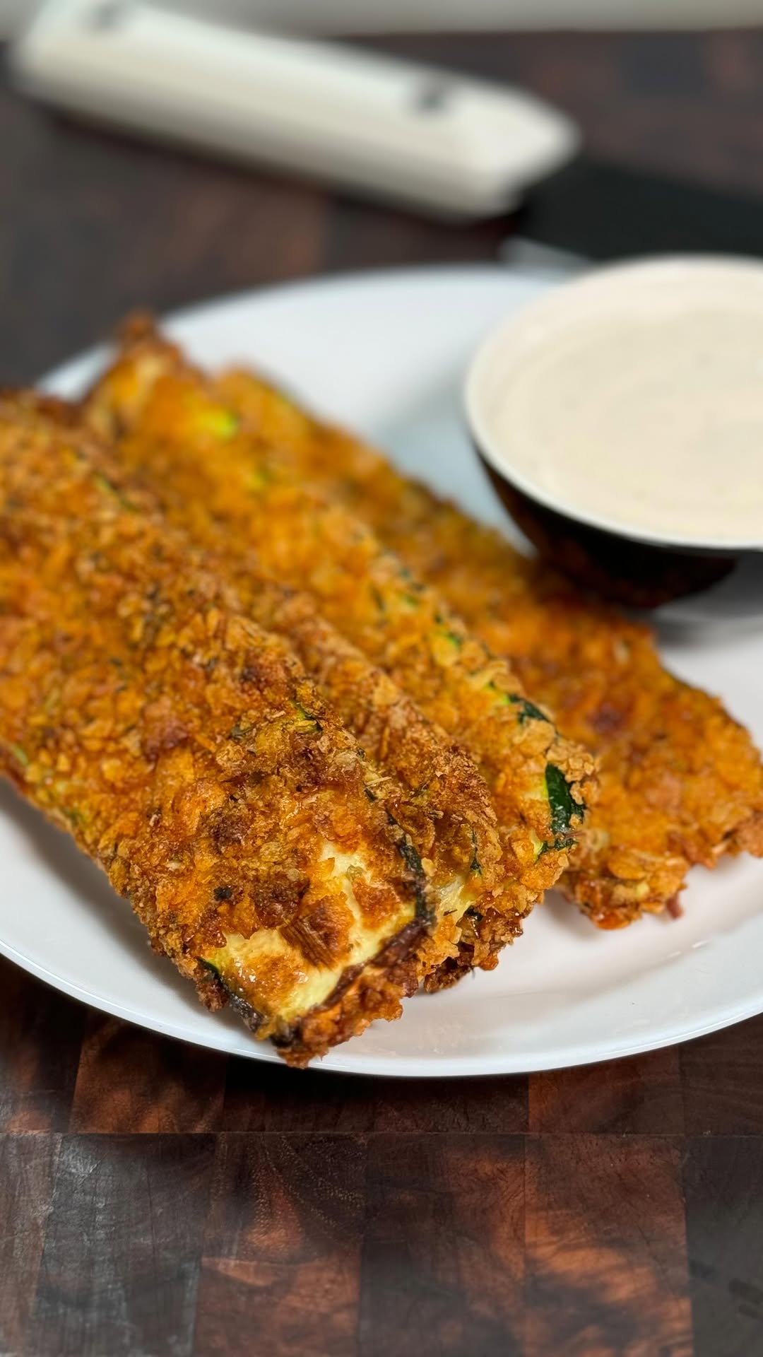 High Protein Air-Fried Zucchini Sticks