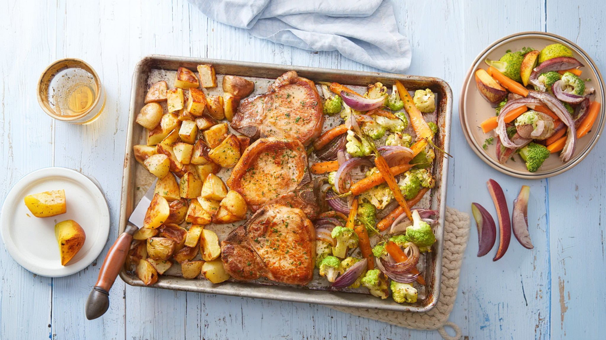 Quick & Easy Sheet Pan Pork Chops with Roasted Potatoes and Veggies