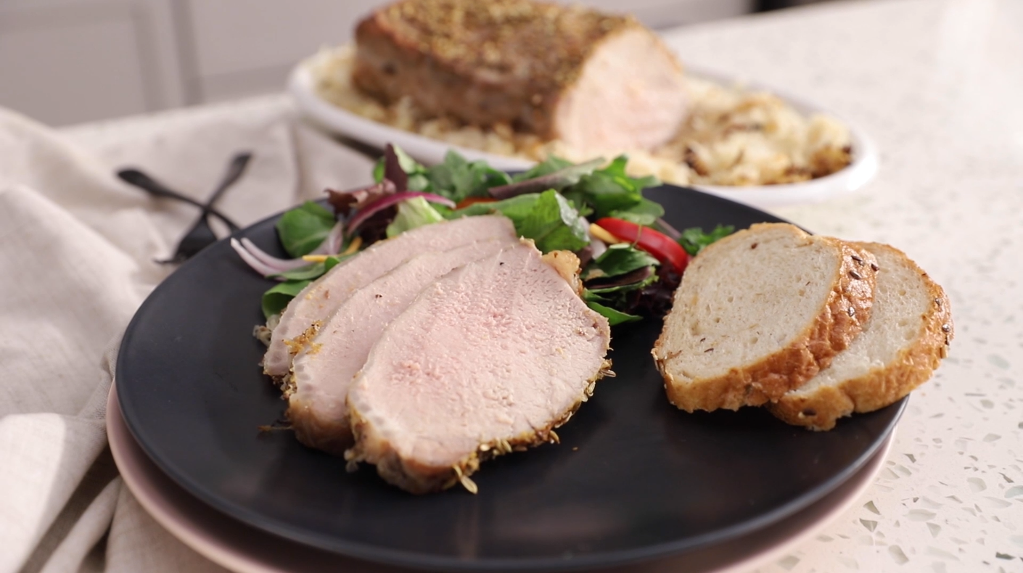 Roasted Pork Loin with Sauerkraut