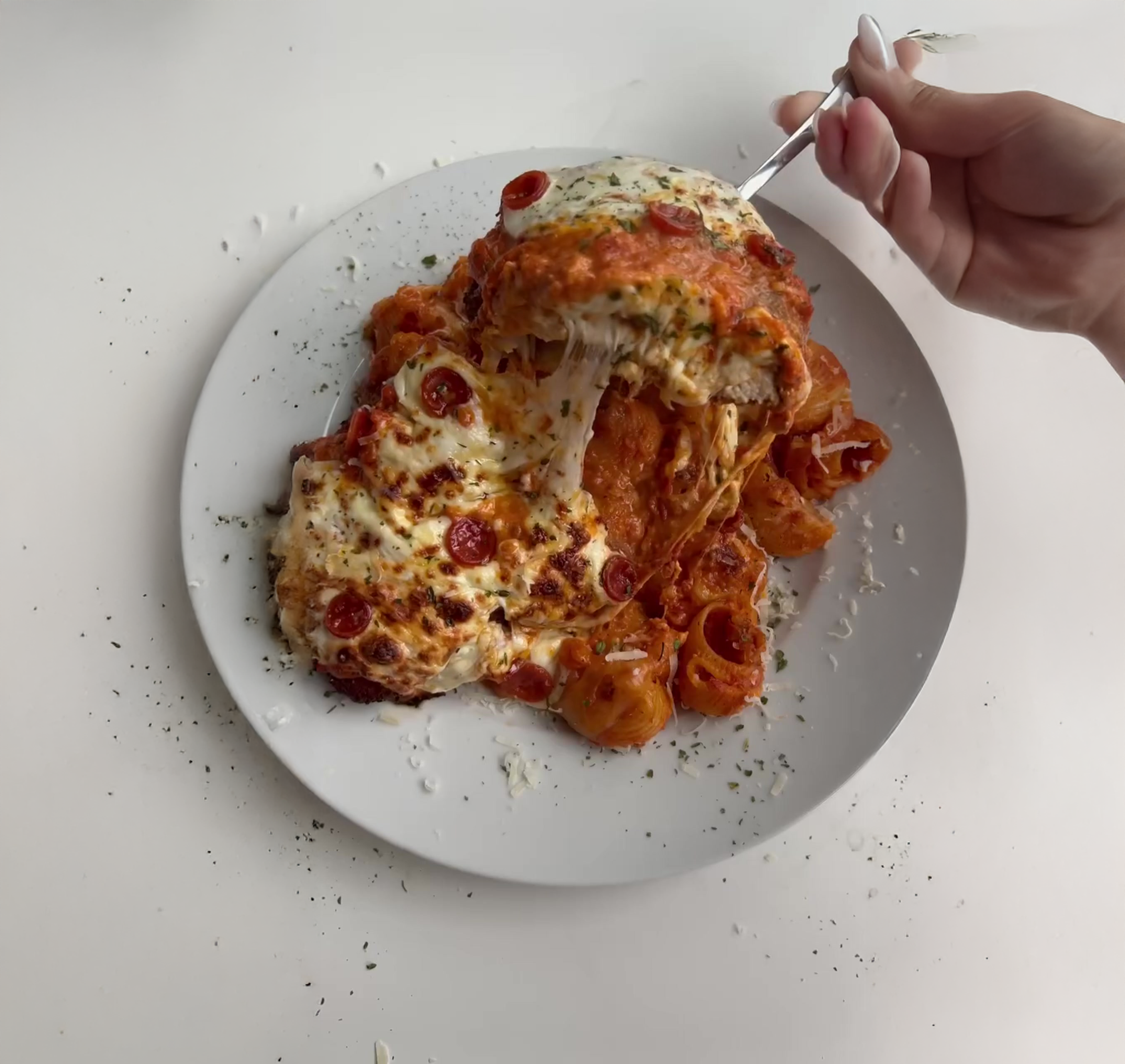 Pepperoni Chicken Parm Pasta Shells