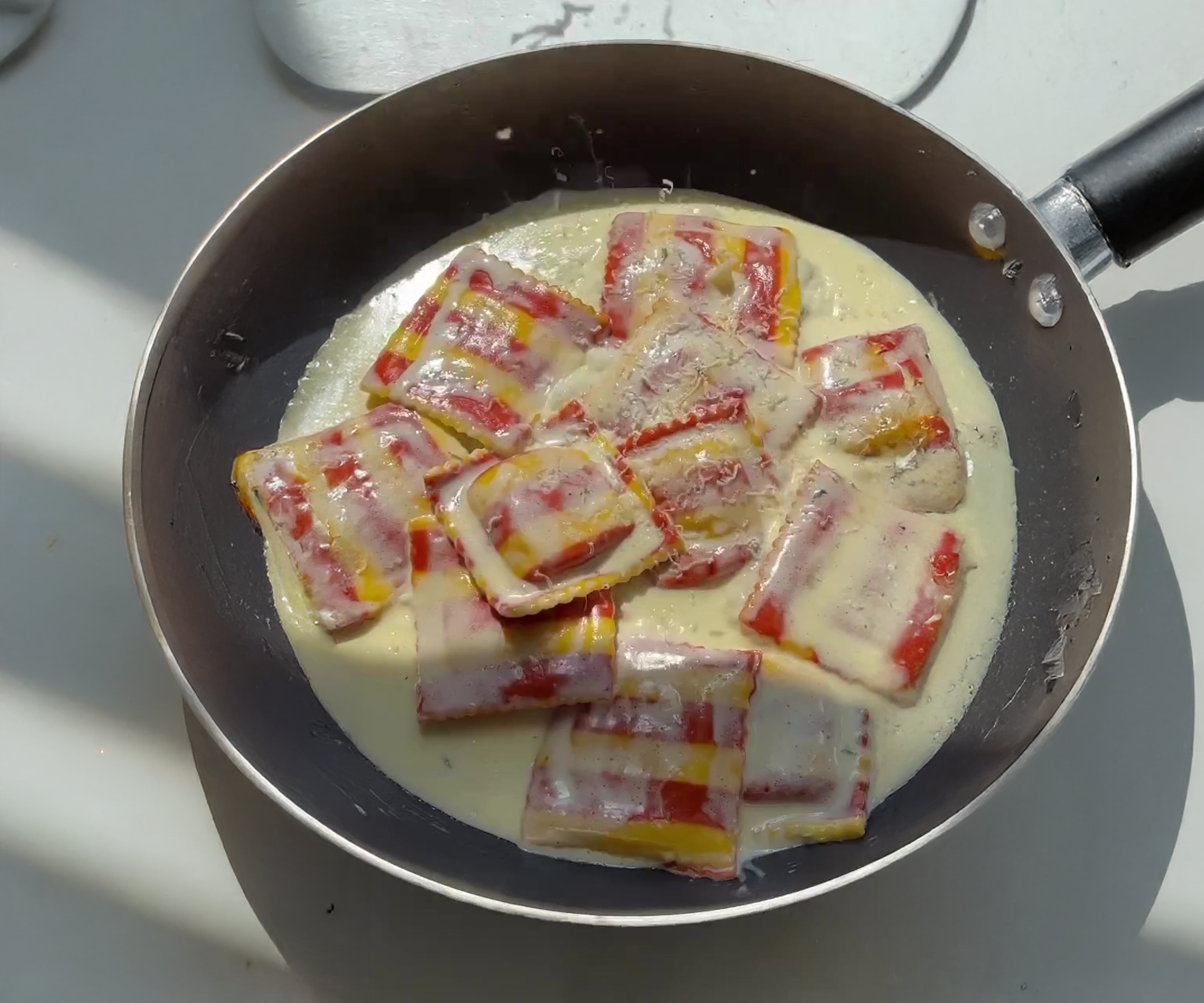Lobster Ravioli in Alfredo Sauce