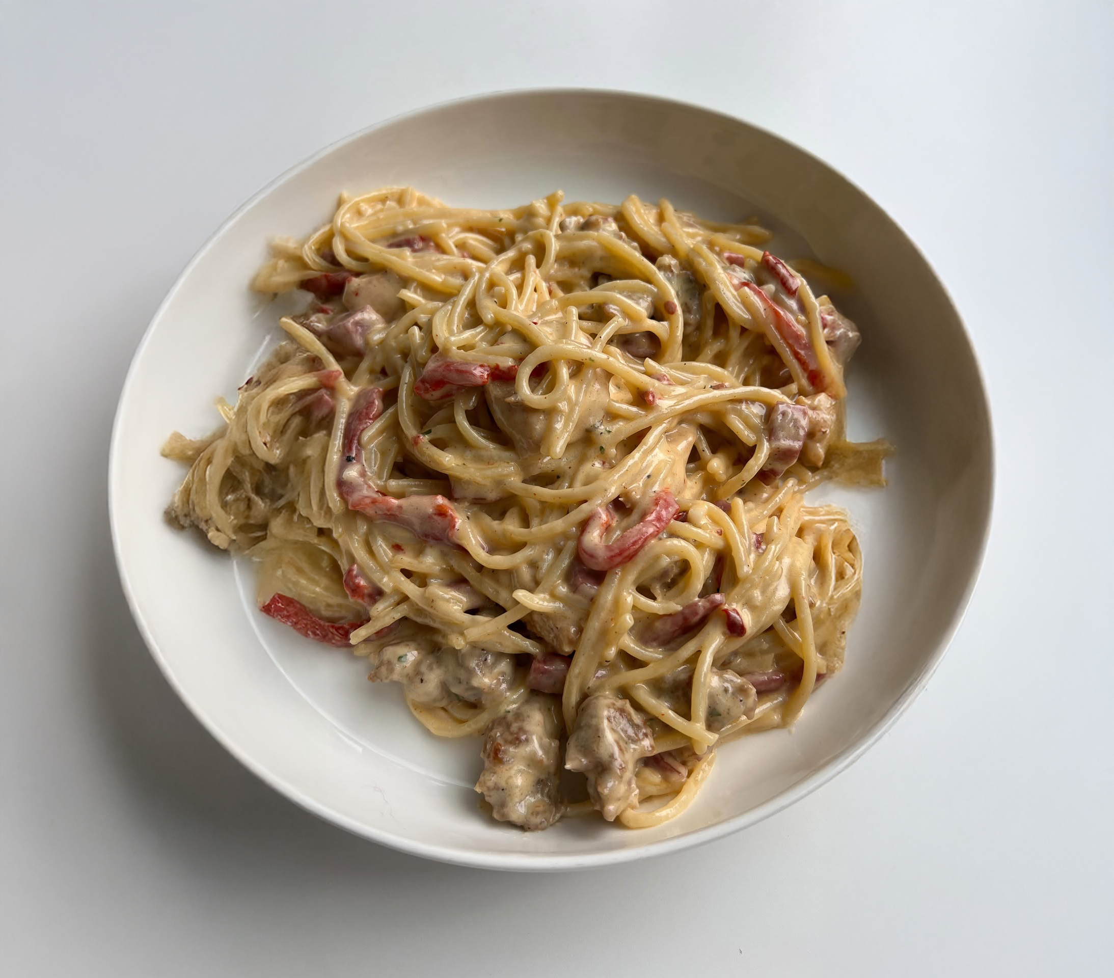 Crazy Alfredo Pasta with Chicken, Soppressata & Italian Sausage cover