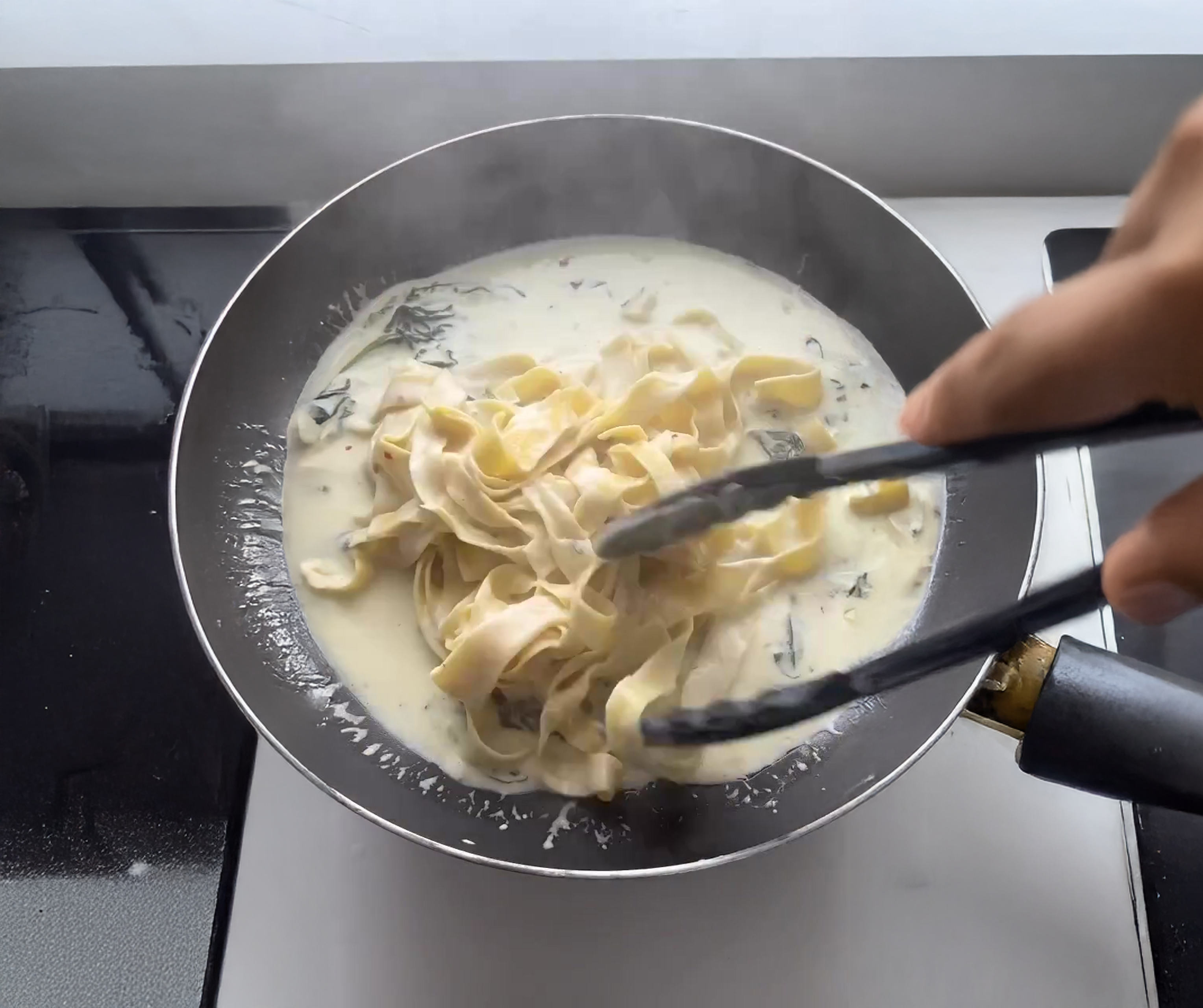 Creamy Lemon Spinach Tagliatelle