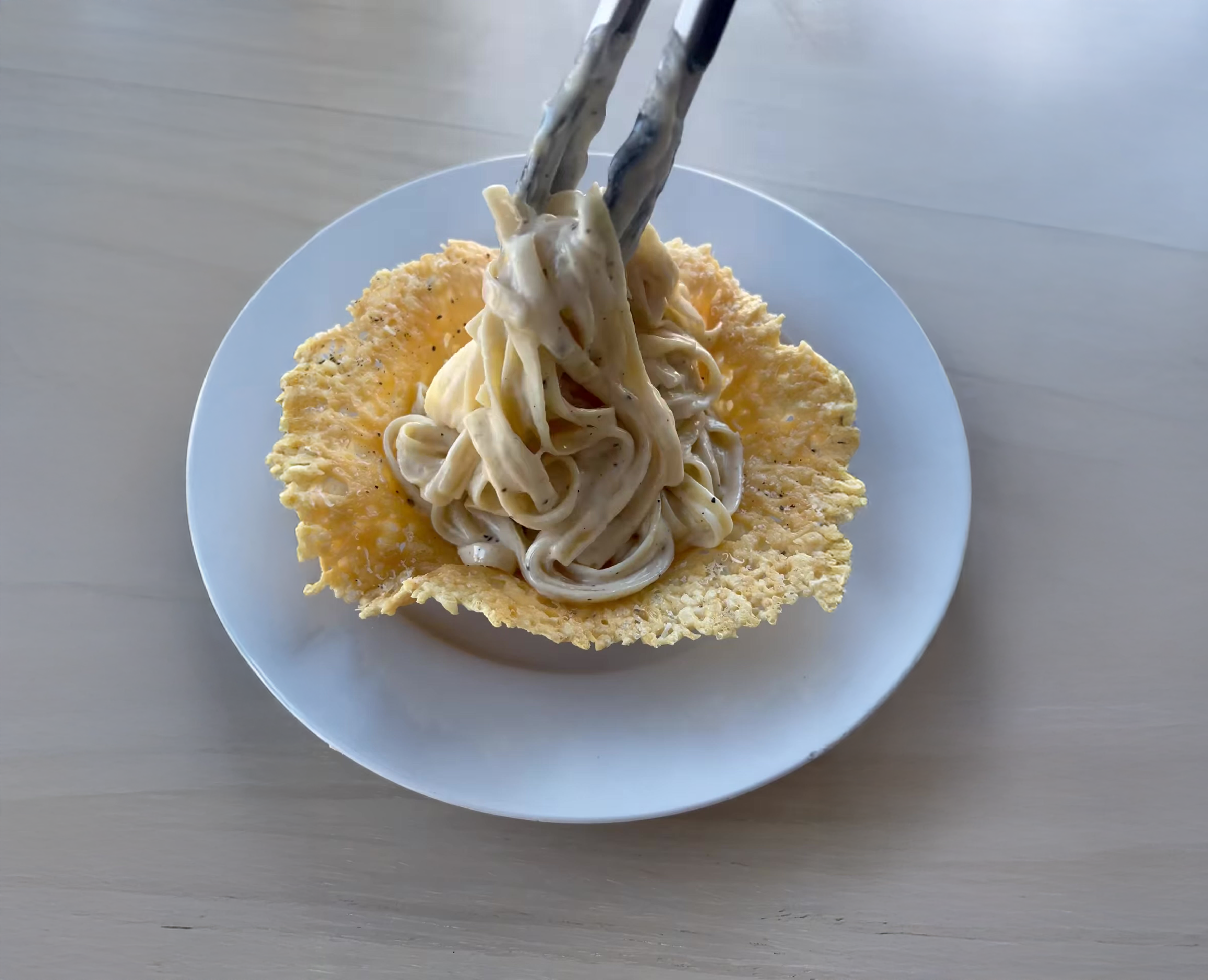 Cacio e Pepe Mac & Cheese in a Parmesan Bowl