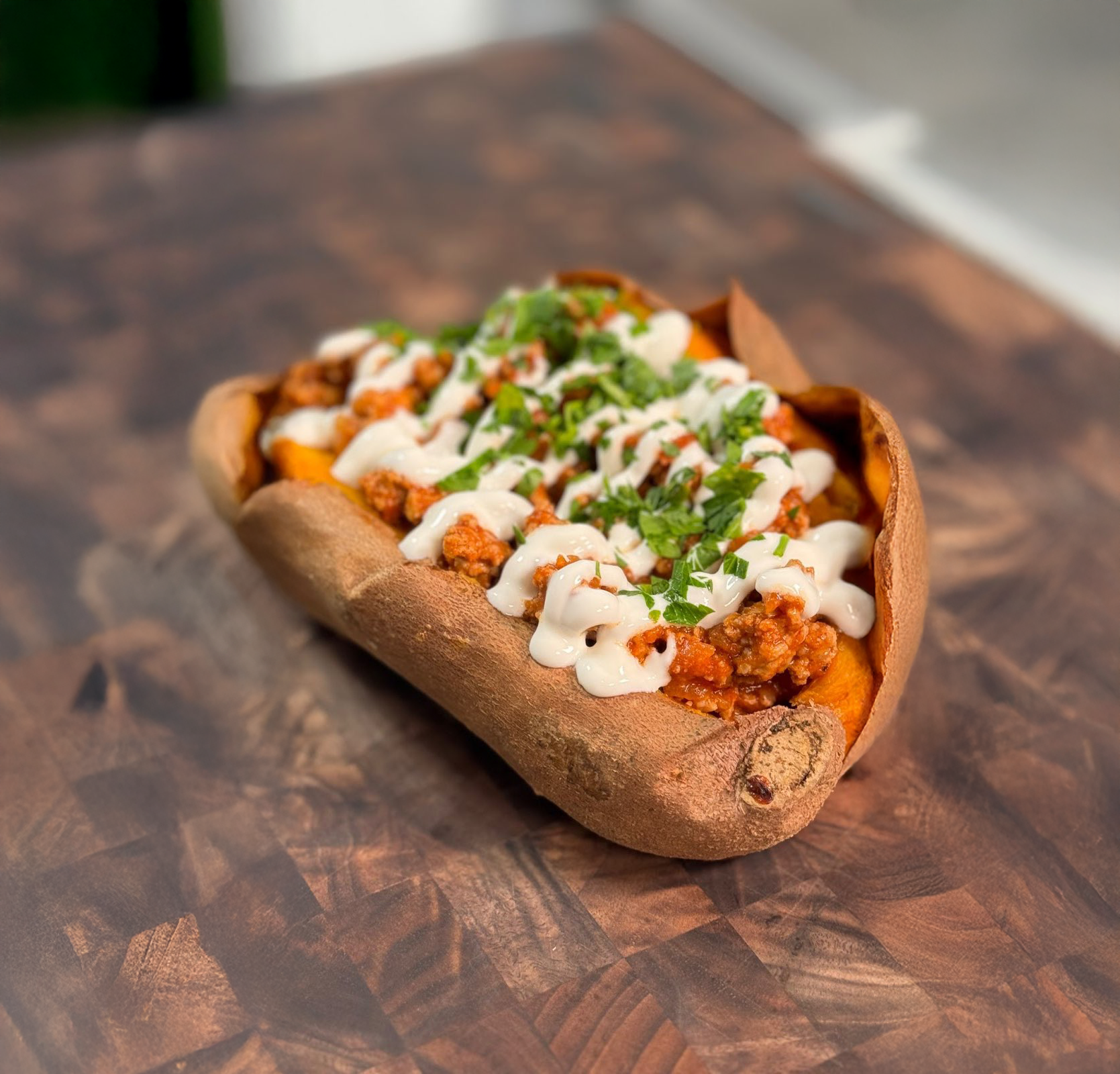 High-Protein Turkey Stuffed Sweet Potatoes