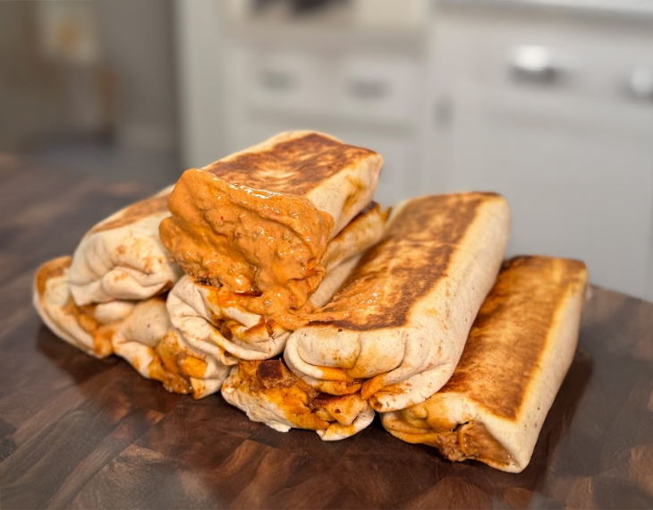 High Protein Creamy Chipotle Burrito Meal Prep cover