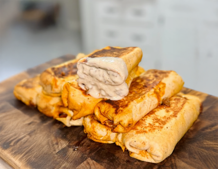 High Protein Cheesy Beef & Salsa Verde Burrito Meal Prep cover