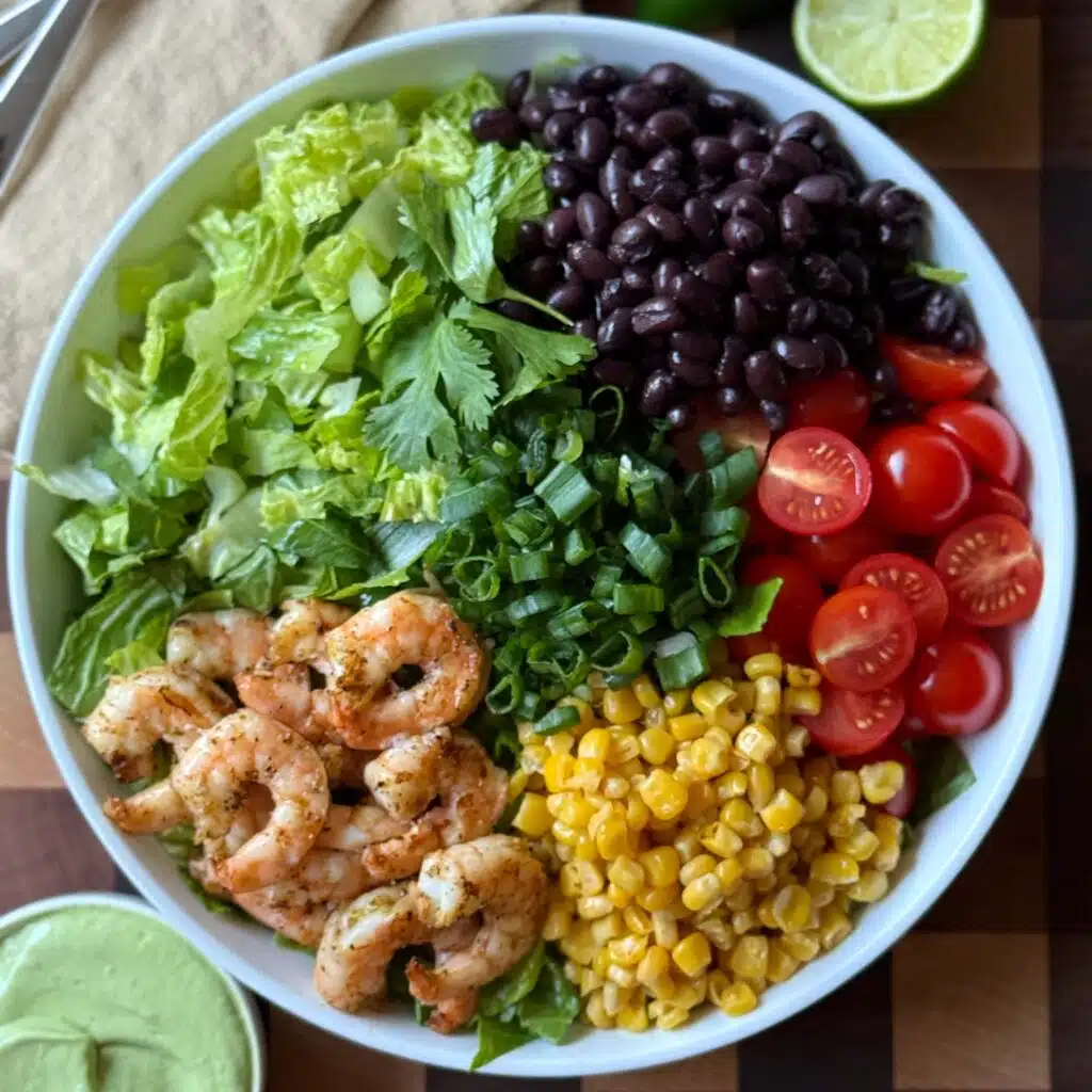 Southwest Shrimp Salad with Creamy Avocado Dressing