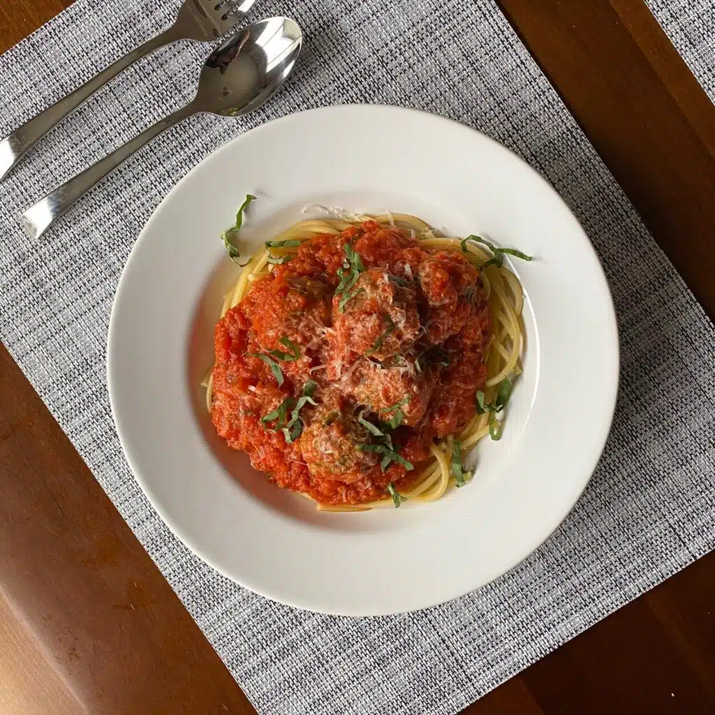 Spaghetti and Meatless Meatballs