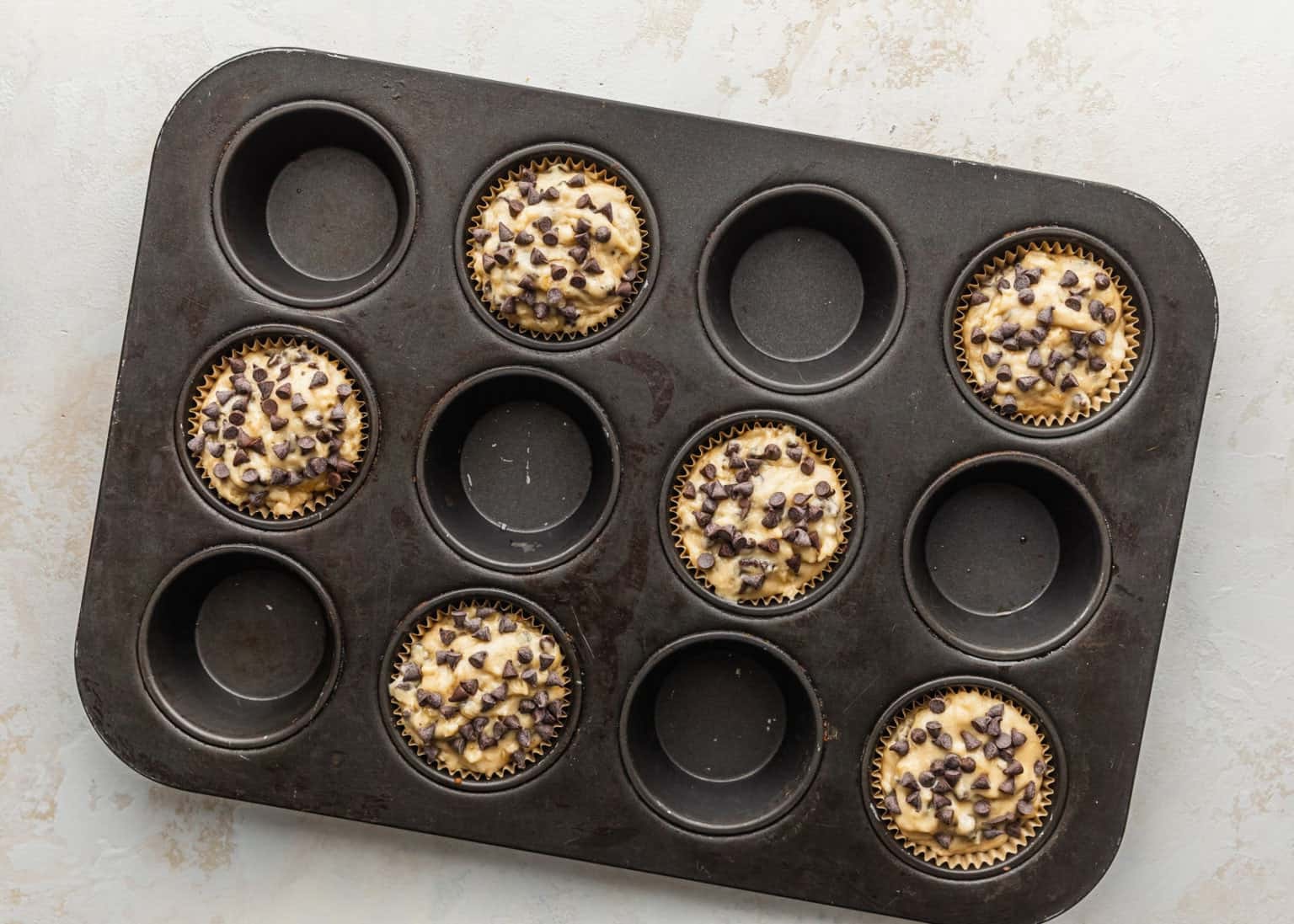 Easy Small Batch Chocolate Chip Banana Muffins