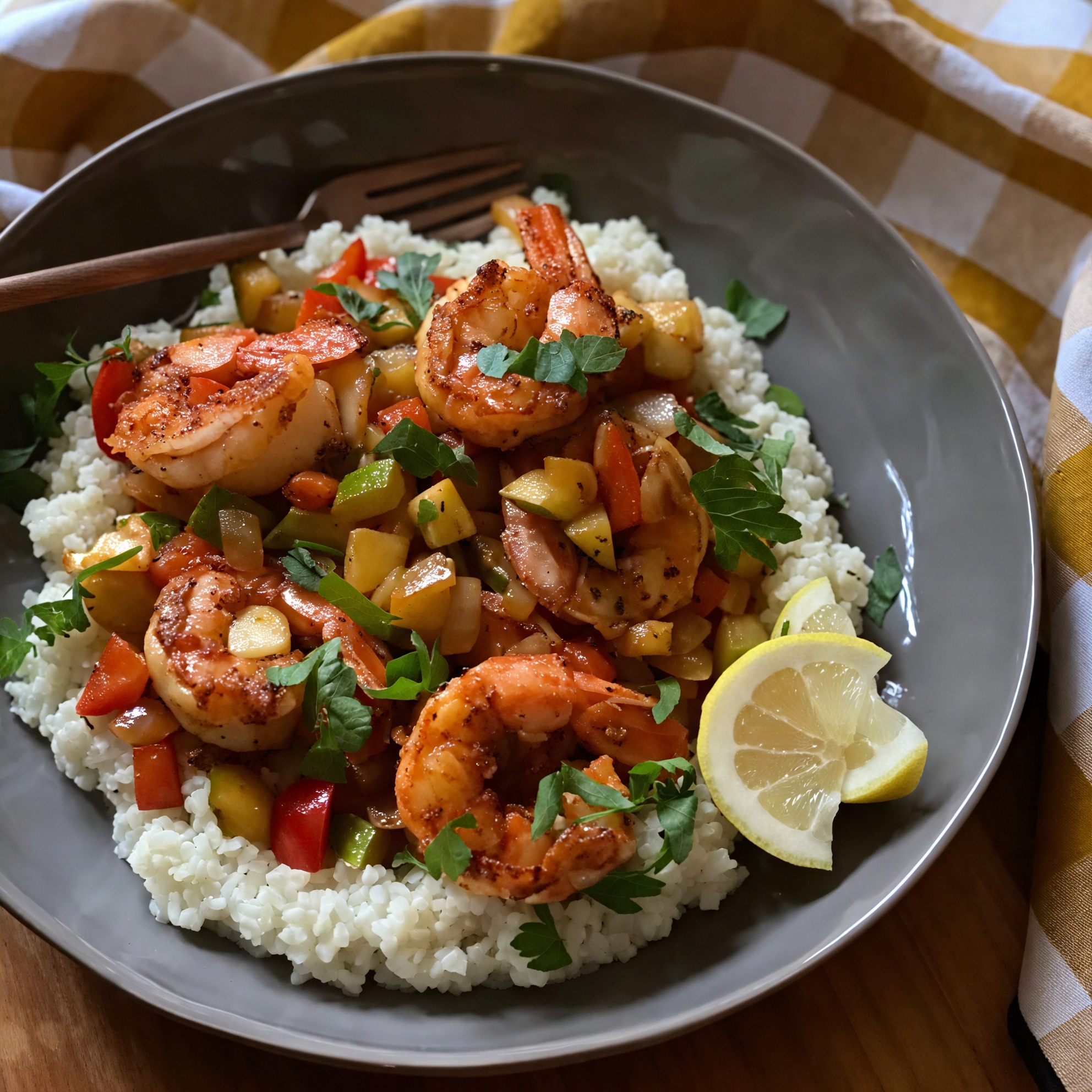 Cajun Shrimp & Cauliflower ‘Grits’