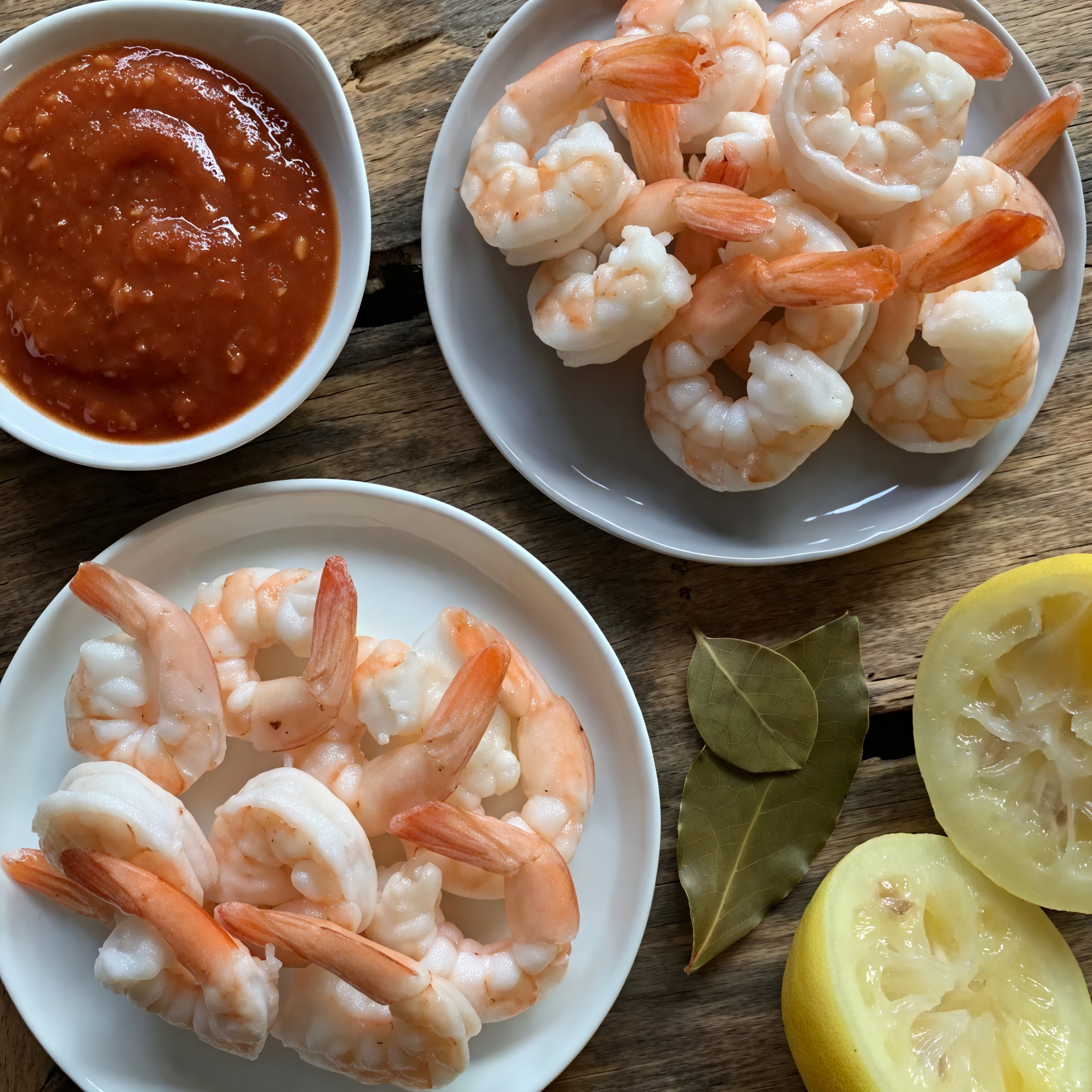 Lemon Poached Shrimp