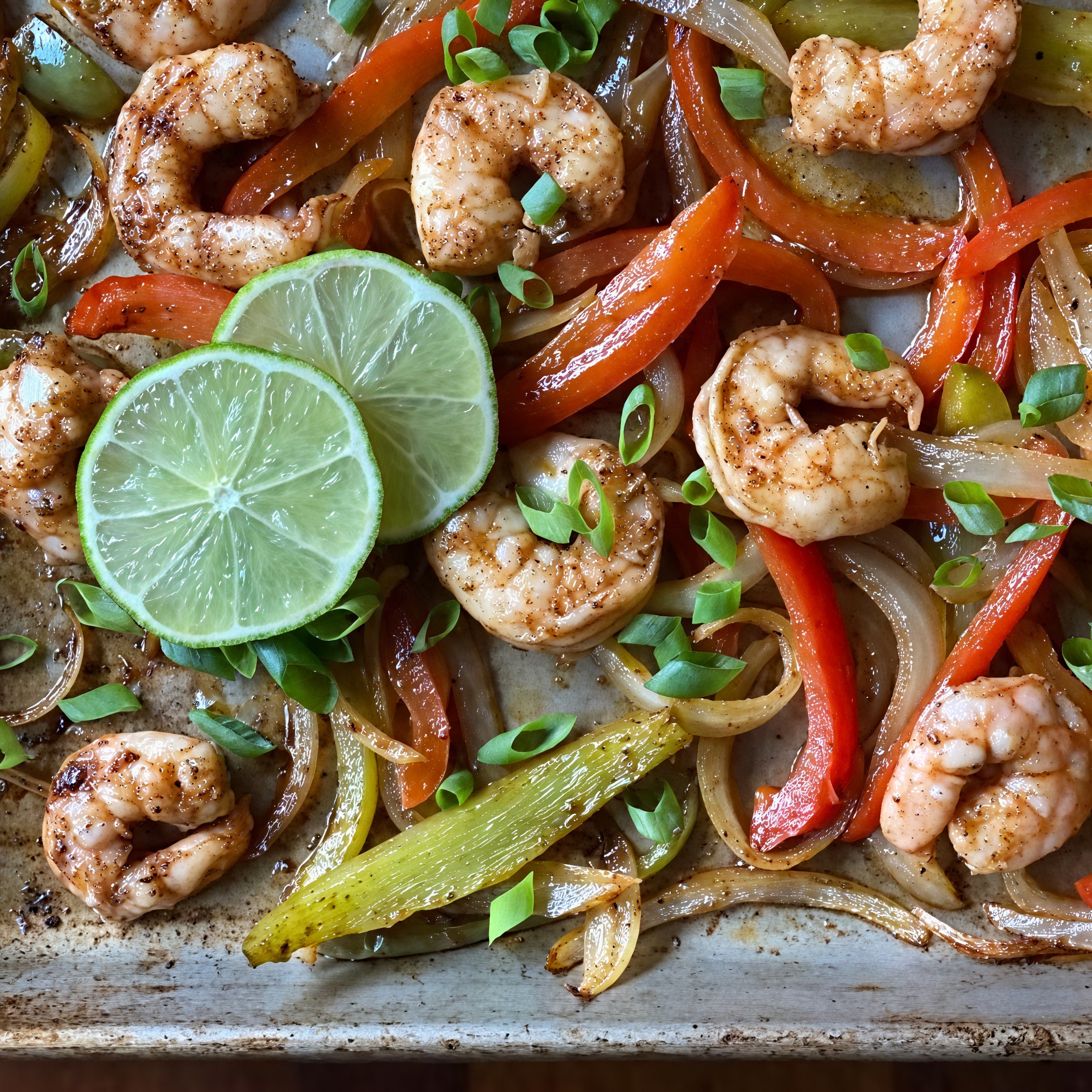 Sheet Pan Shrimp Fajitas
