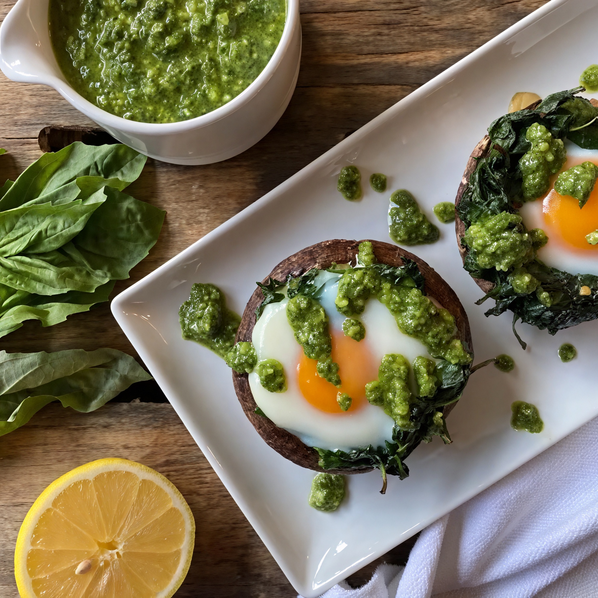 Spinach & Egg Stuffed Mushrooms