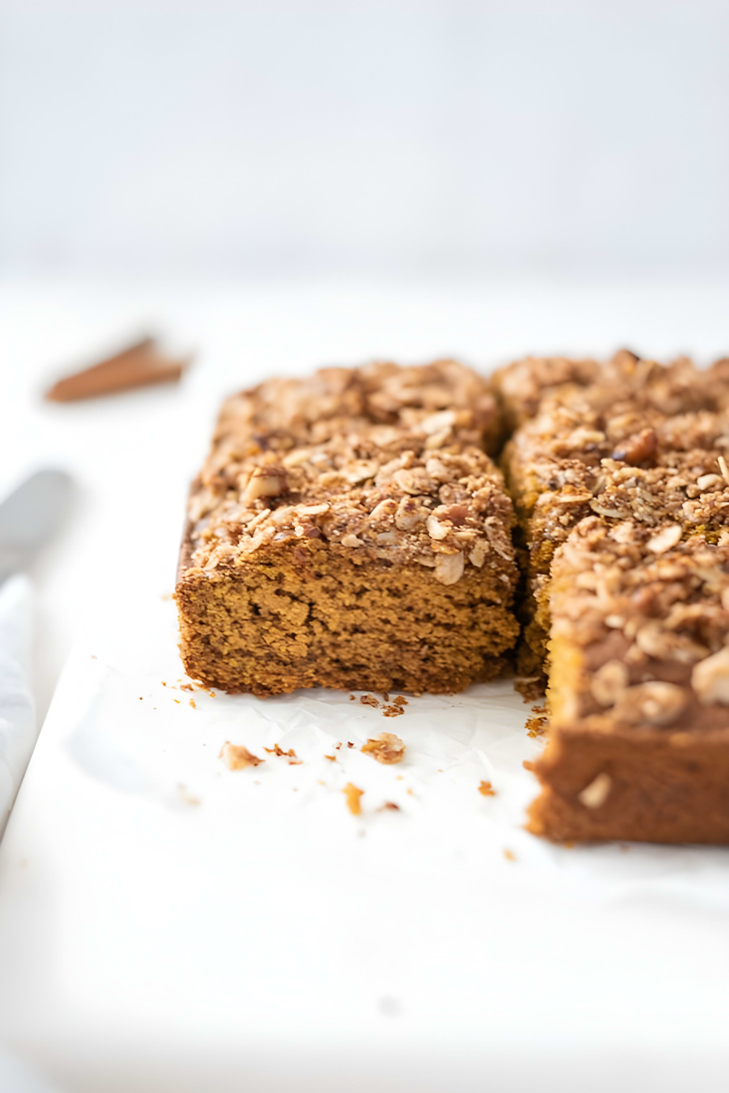 Pumpkin Coffee Cake with Oat Pecan Streusel