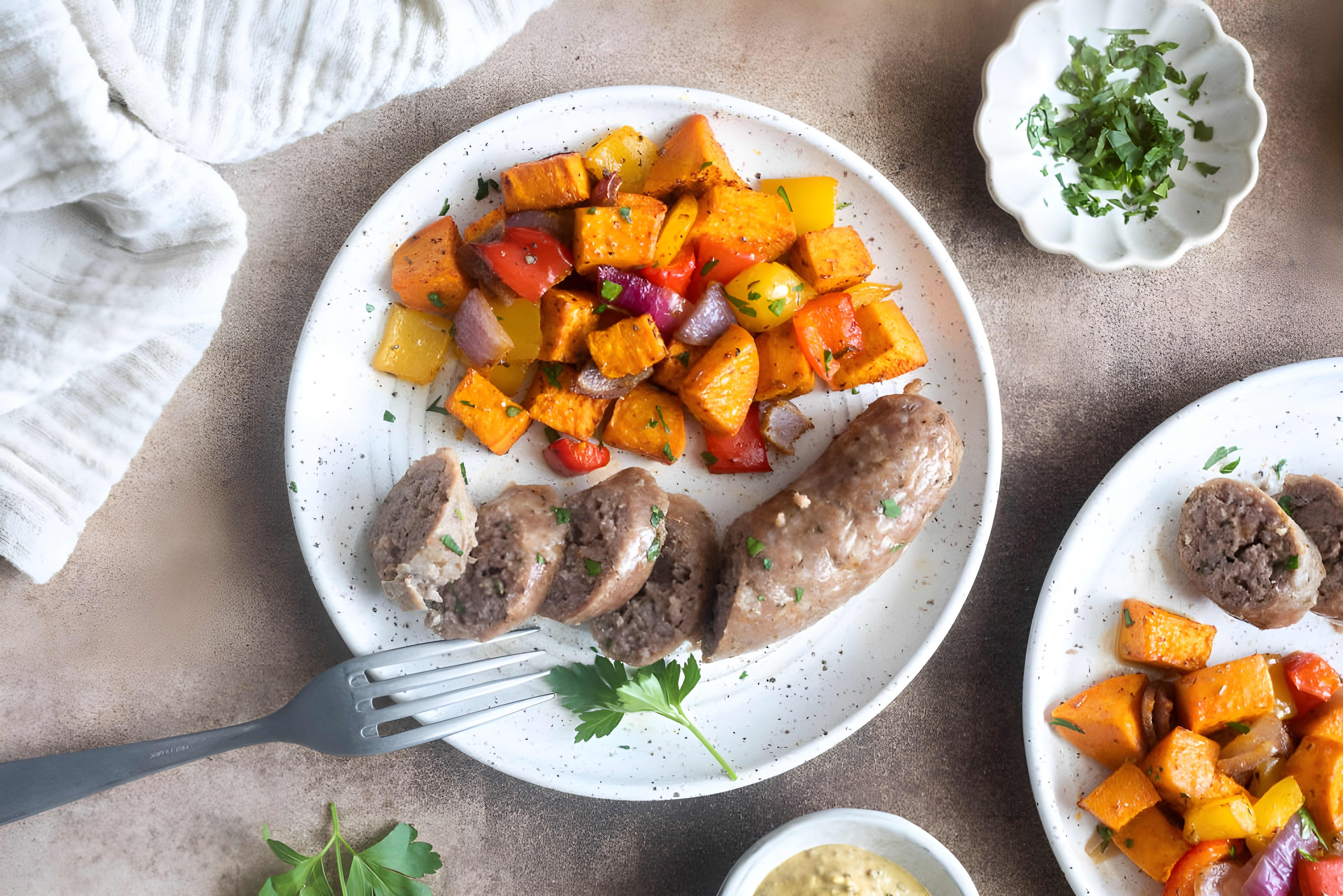 Sheet Pan Sausage, Peppers and Sweet Potatoes