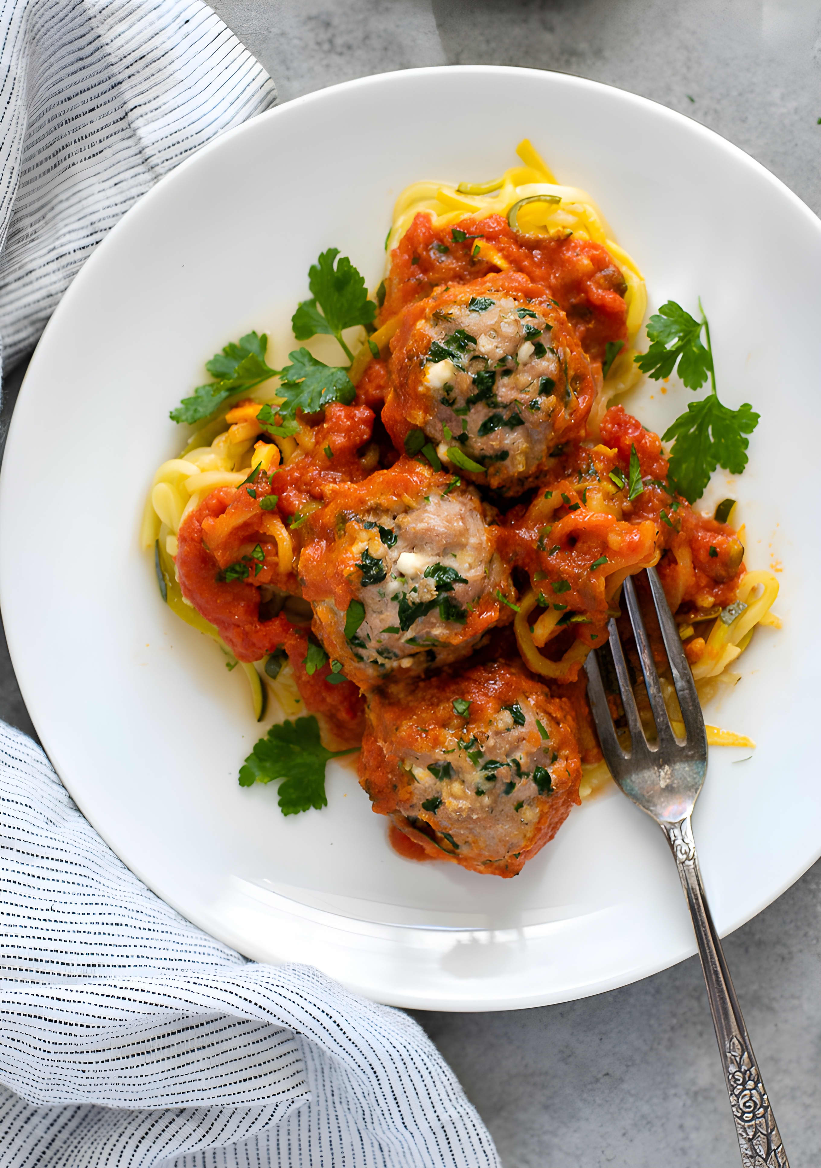 Spinach Feta Baked Turkey Meatballs
