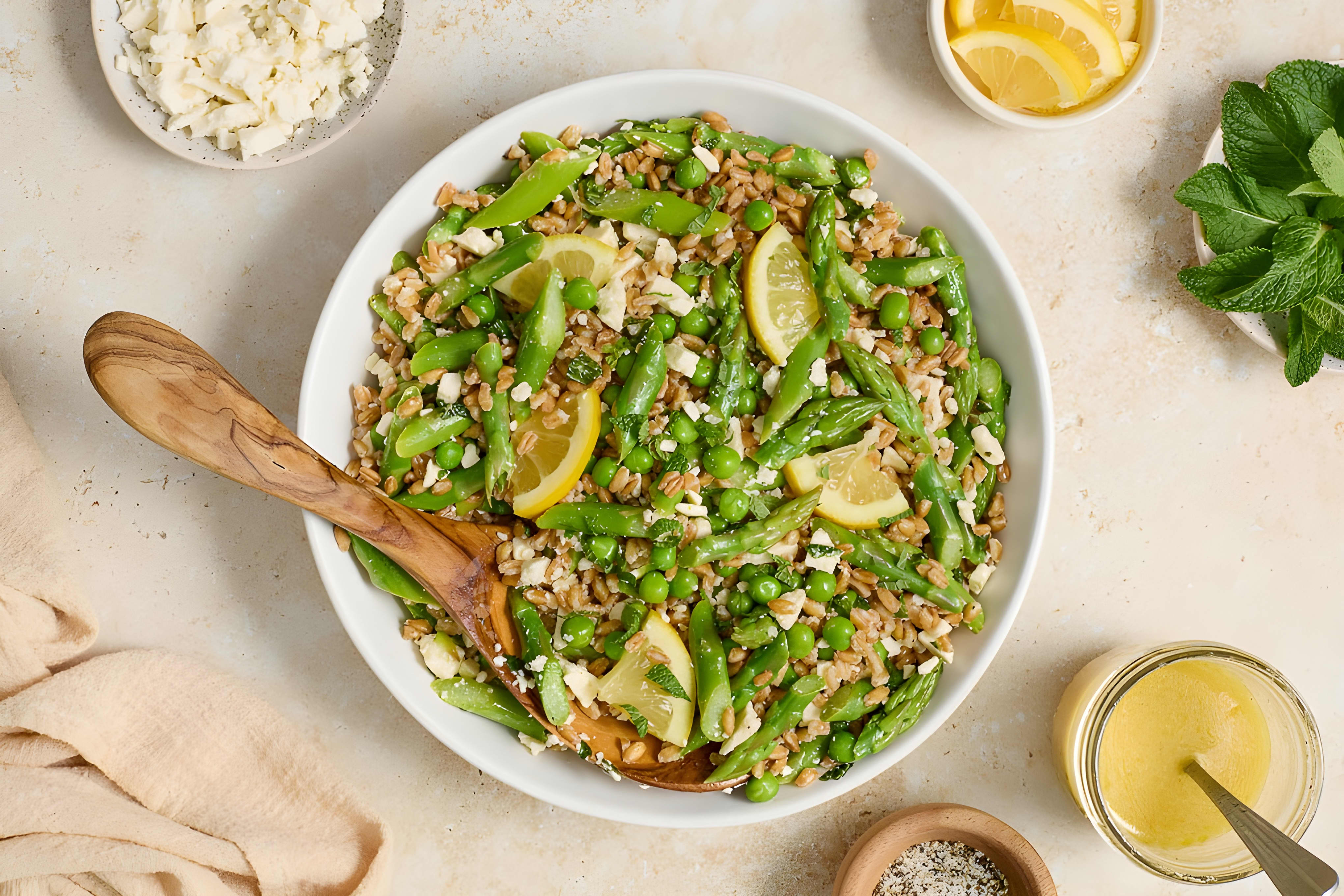 Spring Farro Salad with Feta