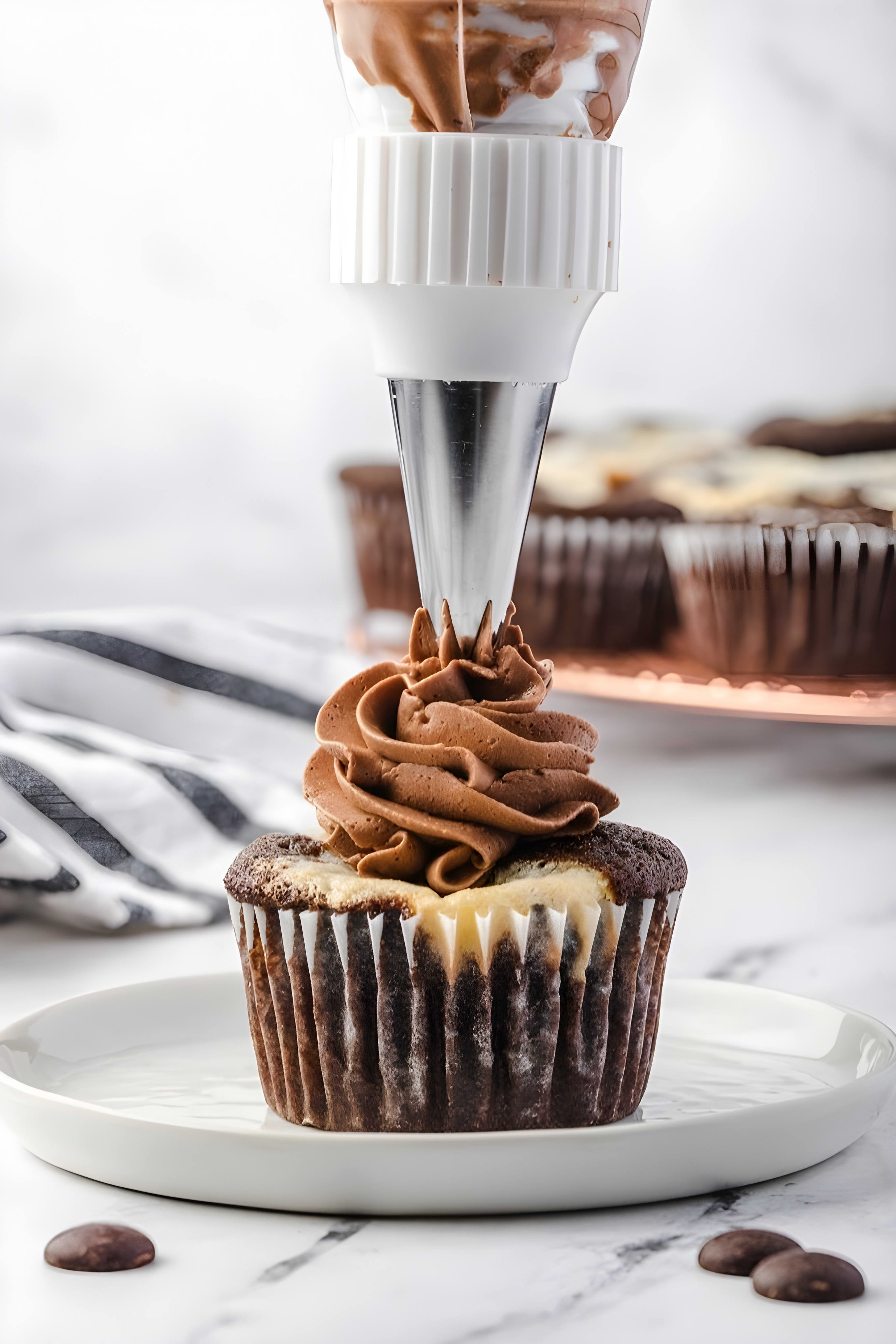 Black Bottom Cupcakes with Salted Chocolate Buttercream