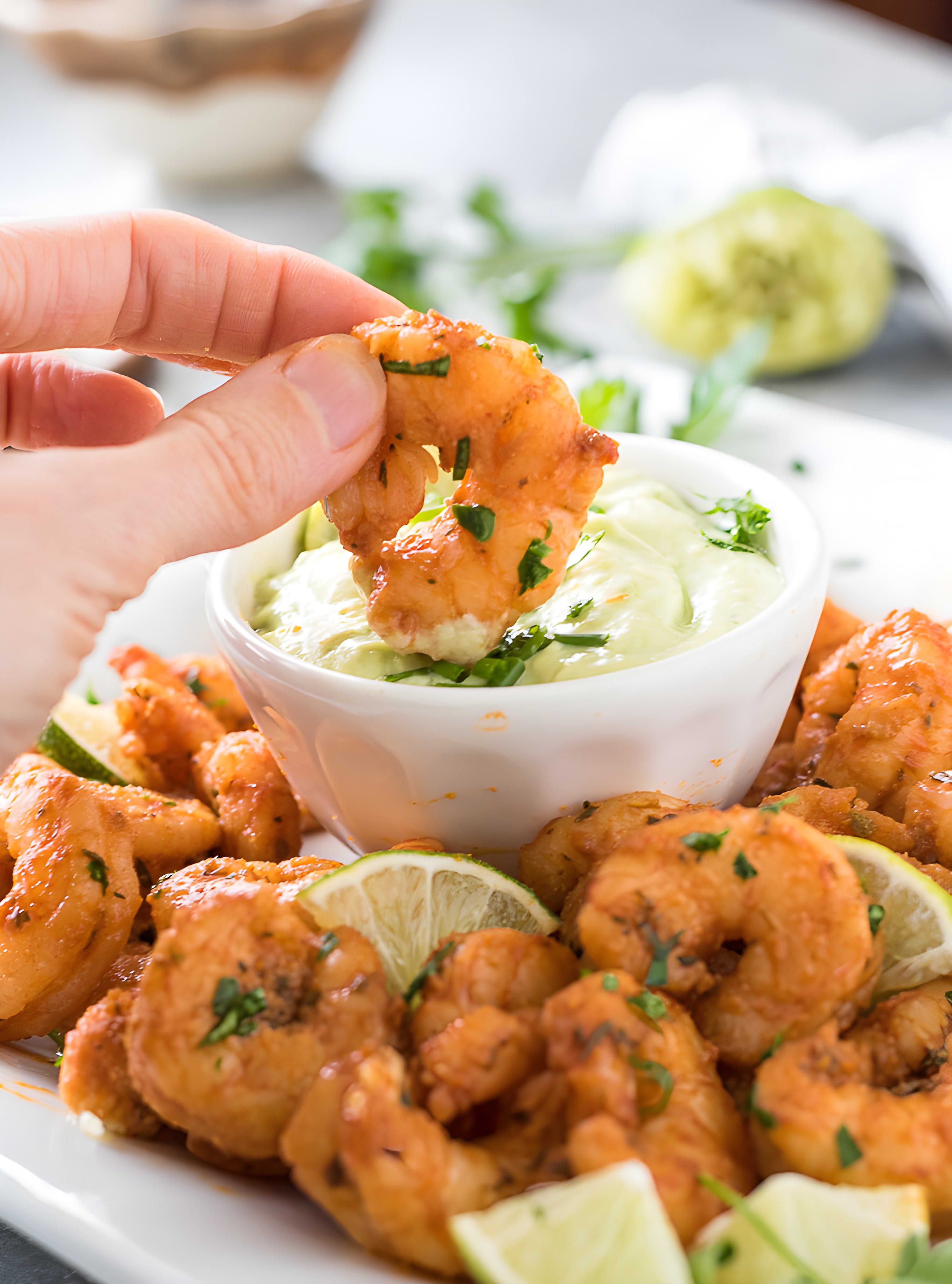 Blackened Shrimp with Avocado Ranch Dressing