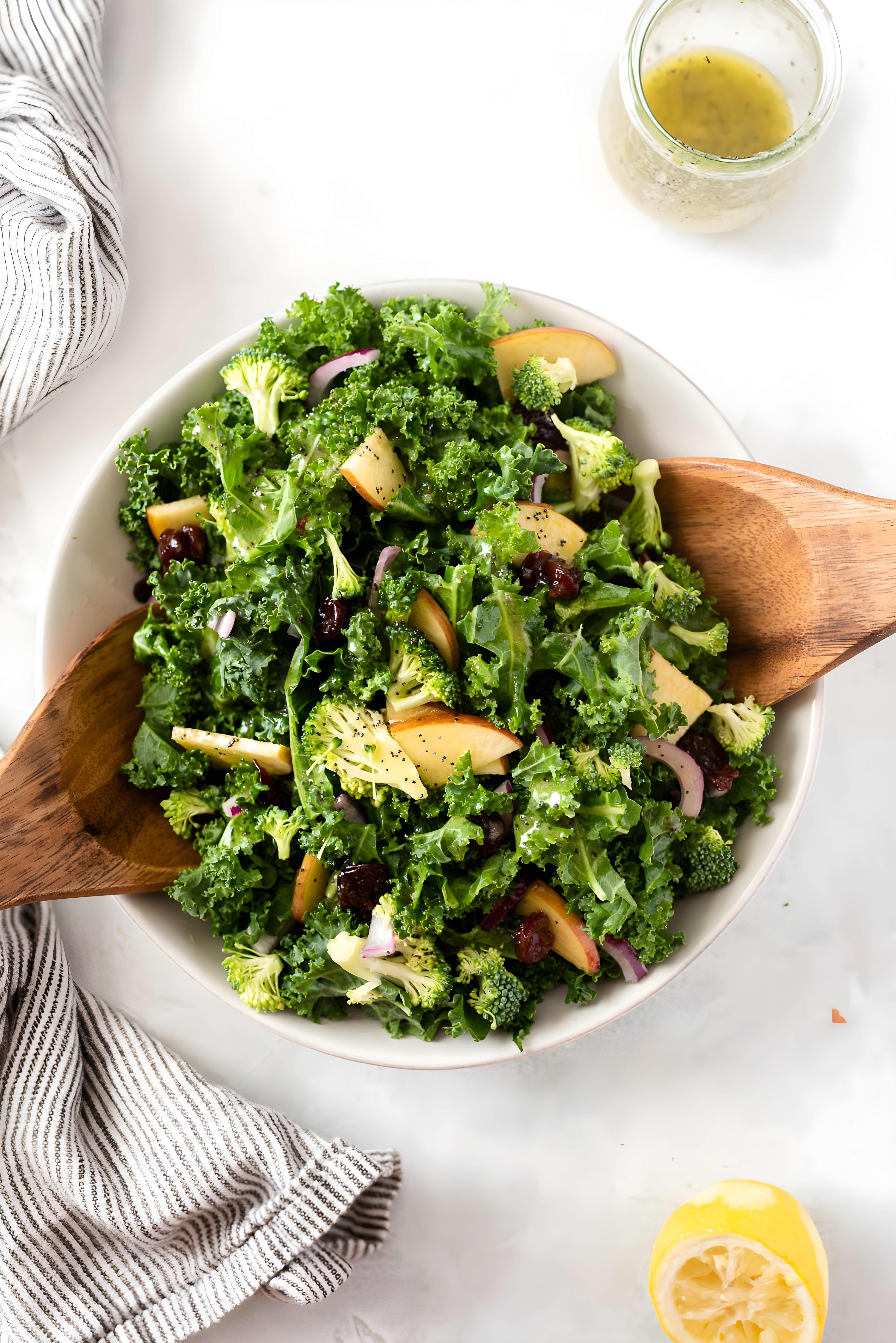 Broccoli Kale Salad with Lemon Poppy Seed Dressing
