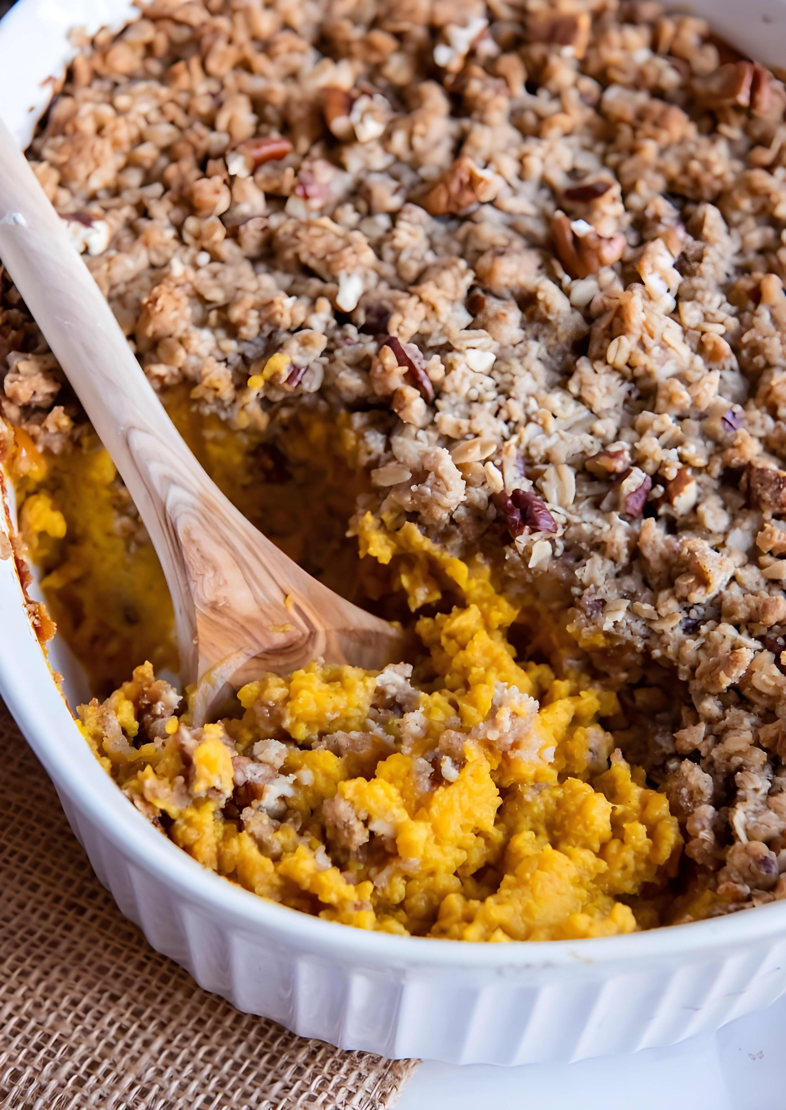 Butternut Squash Casserole with Streusel Topping