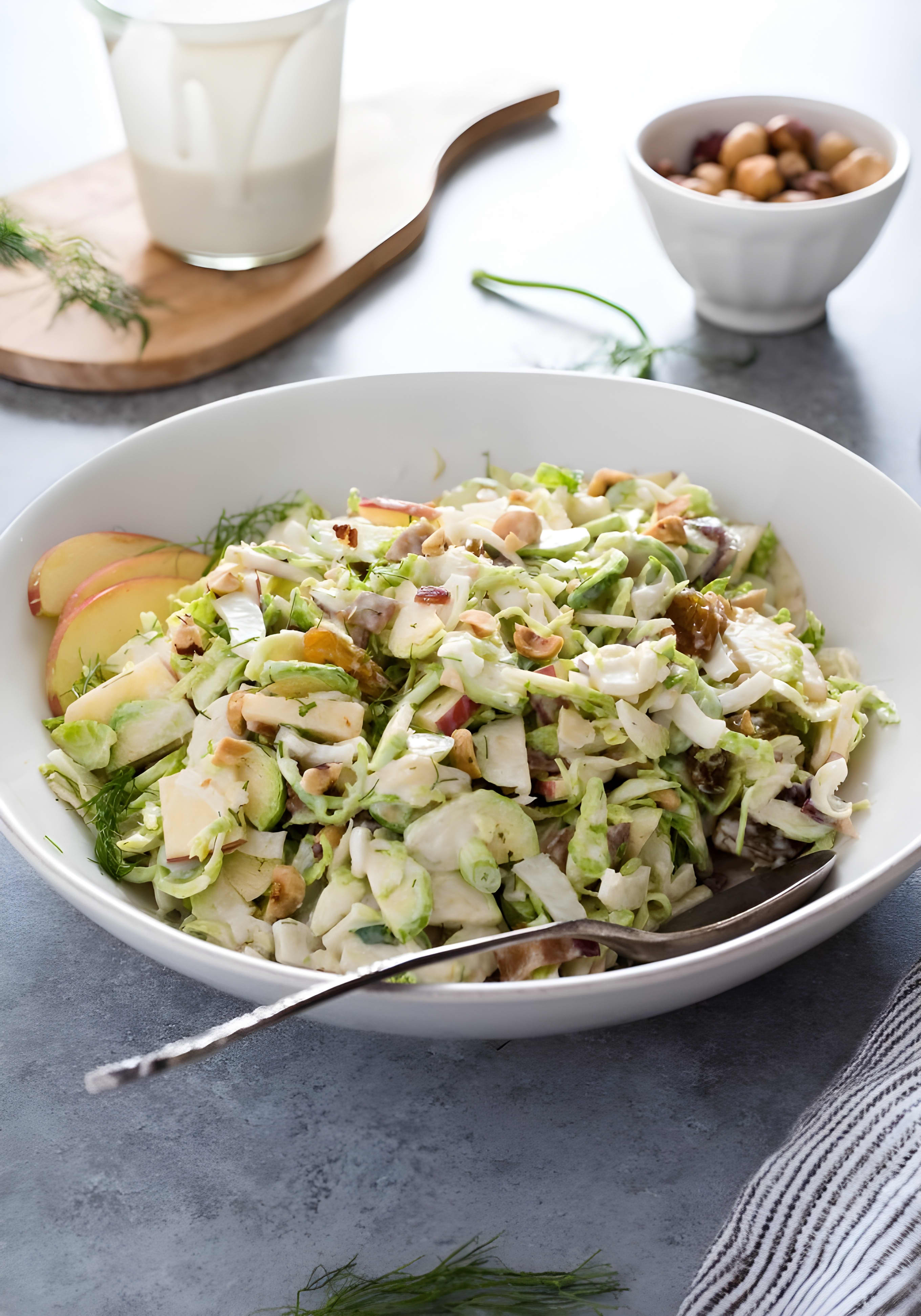 Creamy Shaved Brussels Sprout Salad