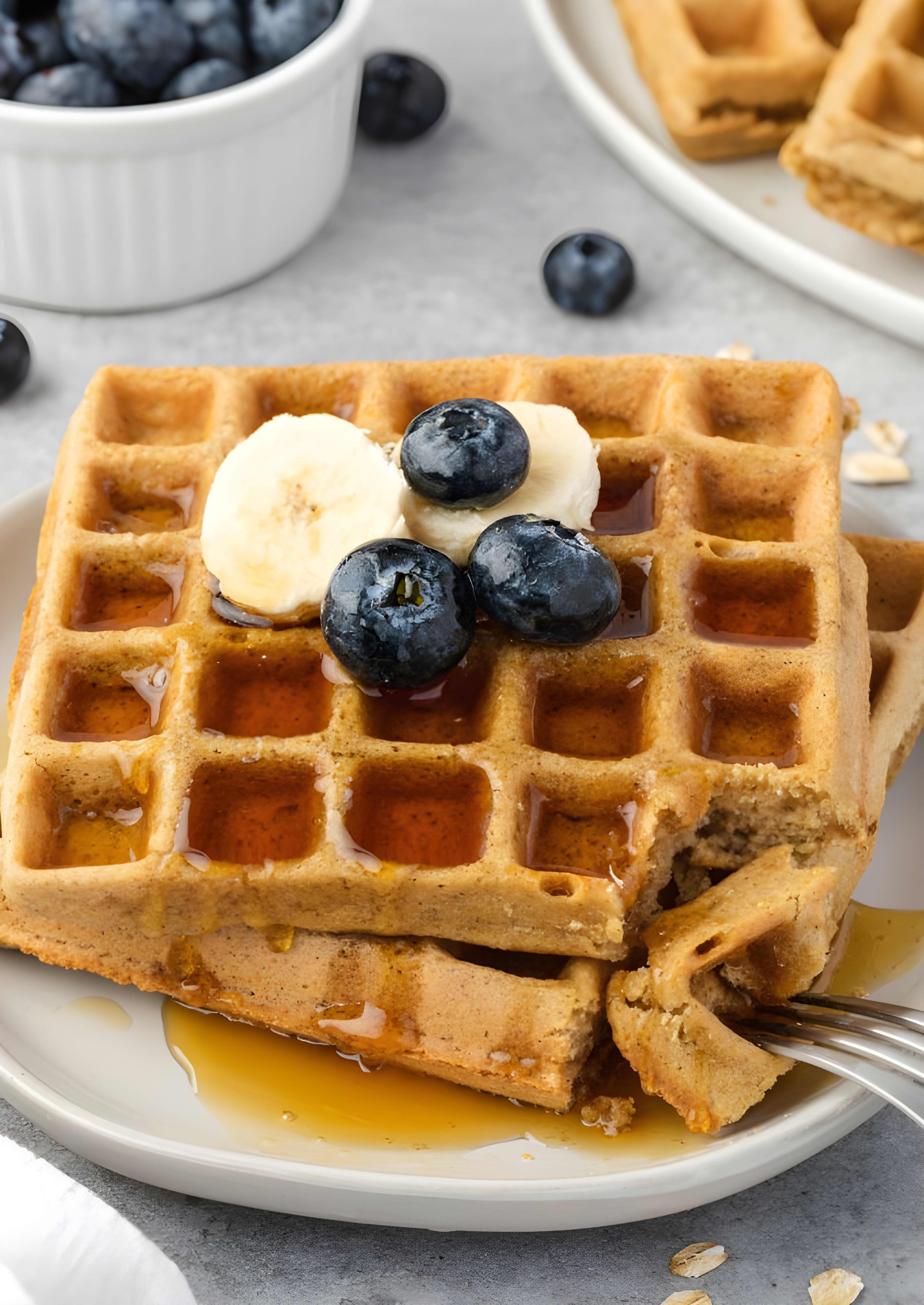 Crispy Oat Flour Waffles (Gluten-Free)