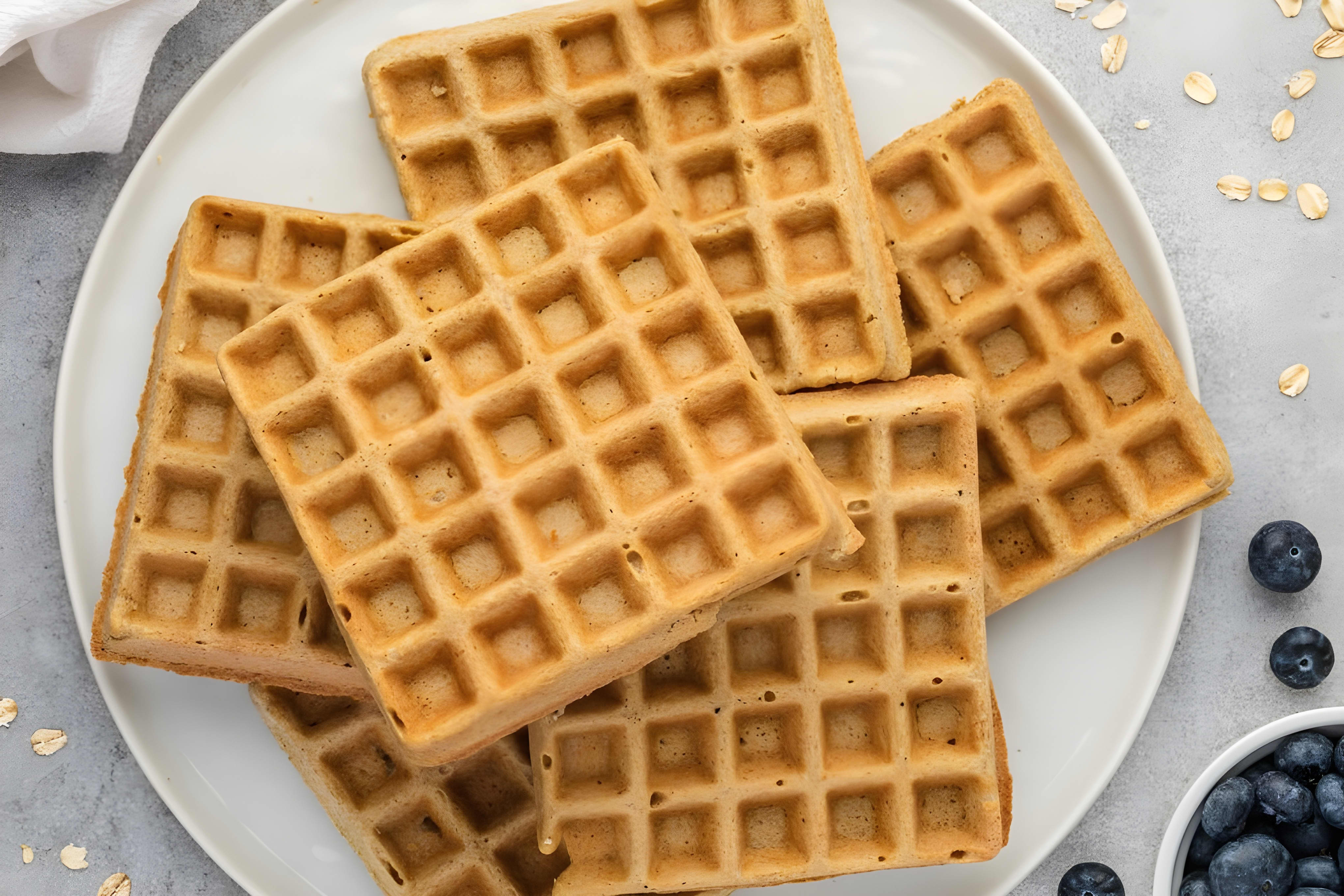 Crispy Oat Flour Waffles (Gluten-Free)