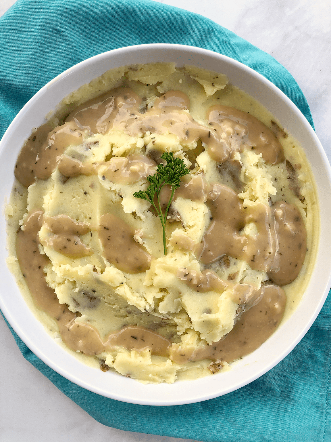 Vegan Olive Oil Mashed Potatoes & Gravy