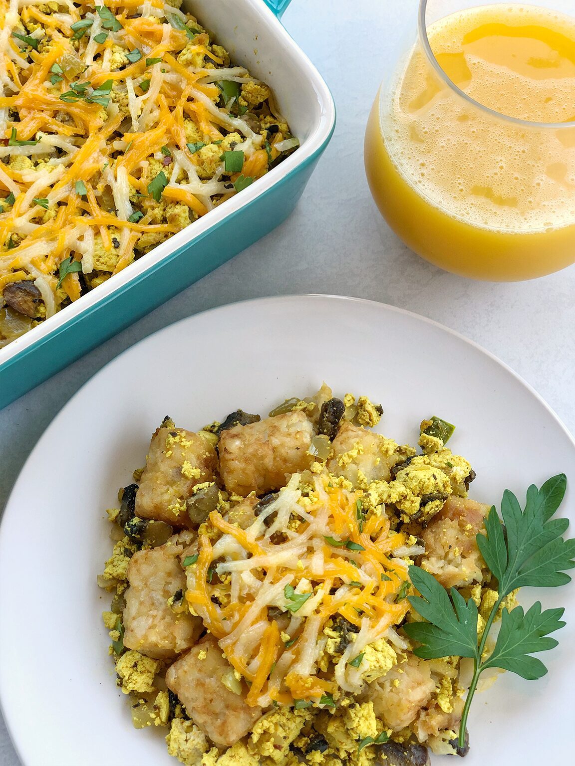 Tofu Scramble Tater Tot Casserole cover