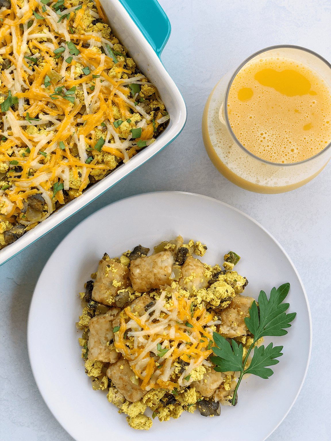 Tofu Scramble Tater Tot Casserole