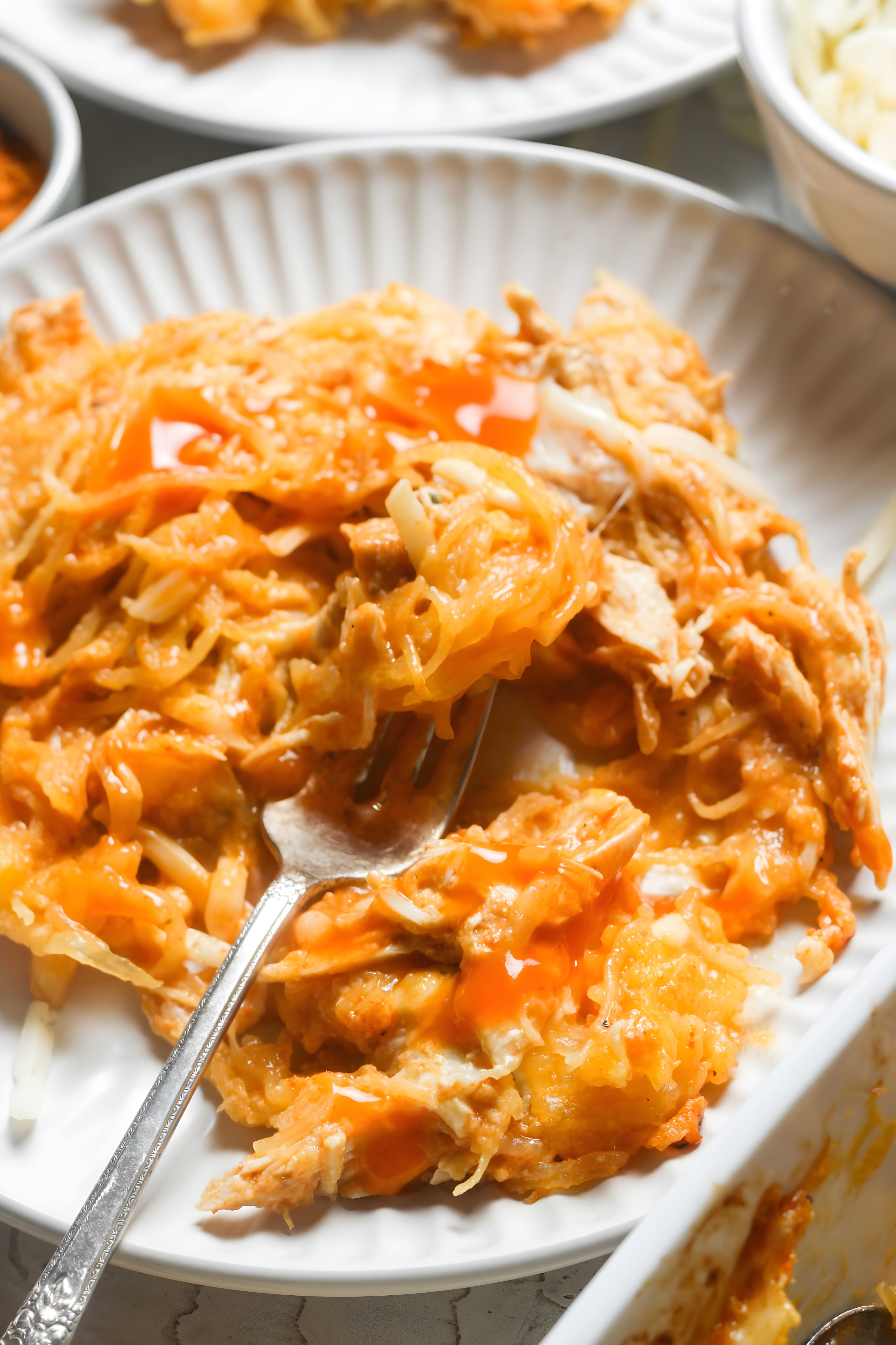 Buffalo Chicken Spaghetti Squash