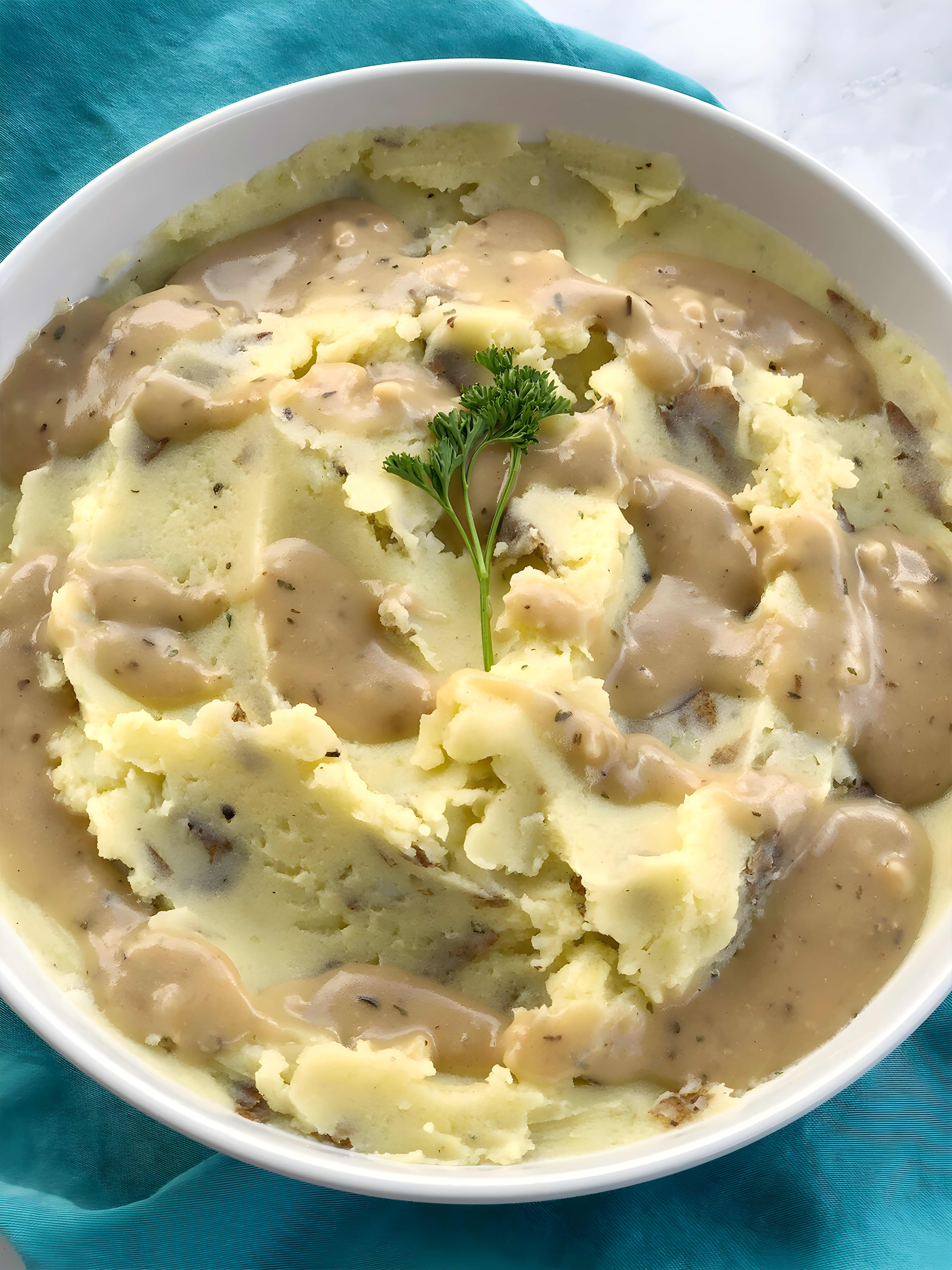 Vegan Olive Oil Mashed Potatoes & Gravy