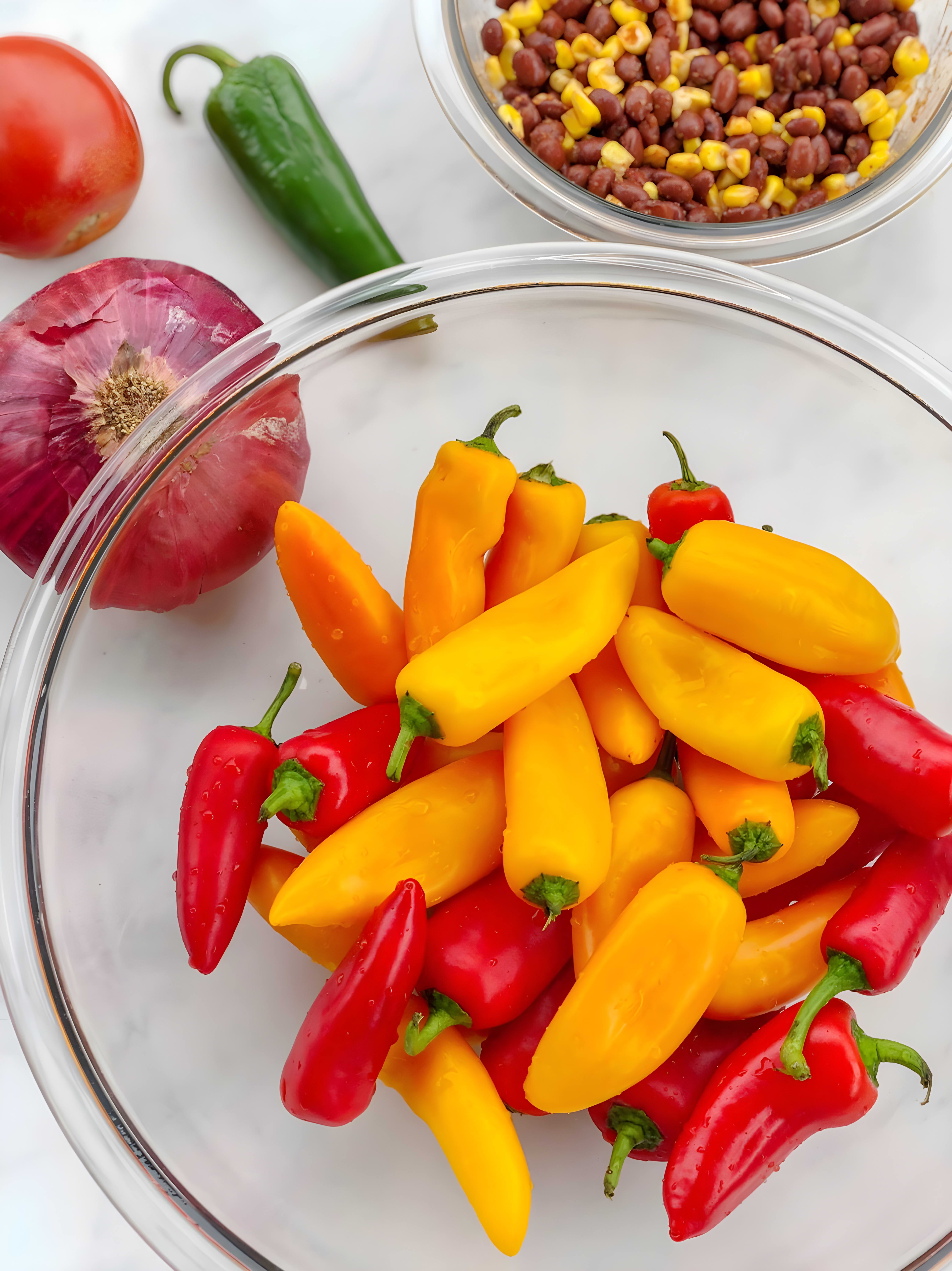 Vegan Mini Sweet Pepper Nachos