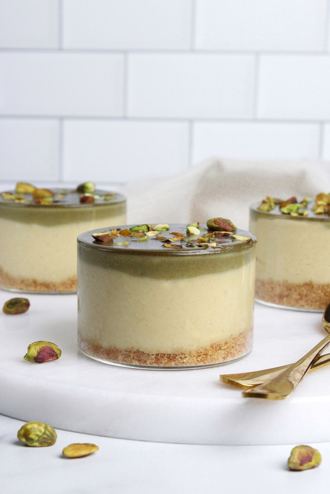 No-Bake Vegan Pistachio Cheesecake Cups