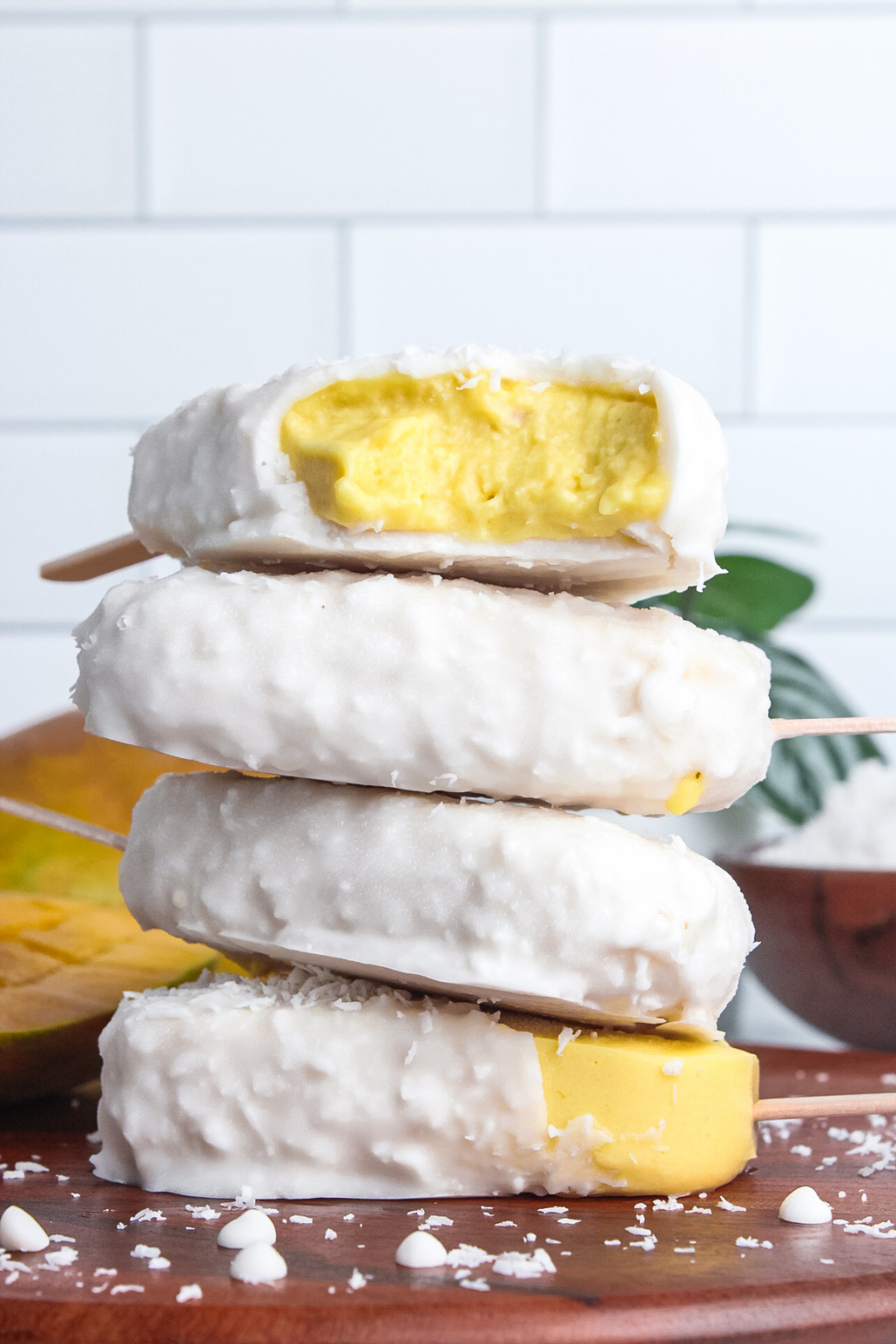 Mango Coconut Vegan Ice Cream Bars