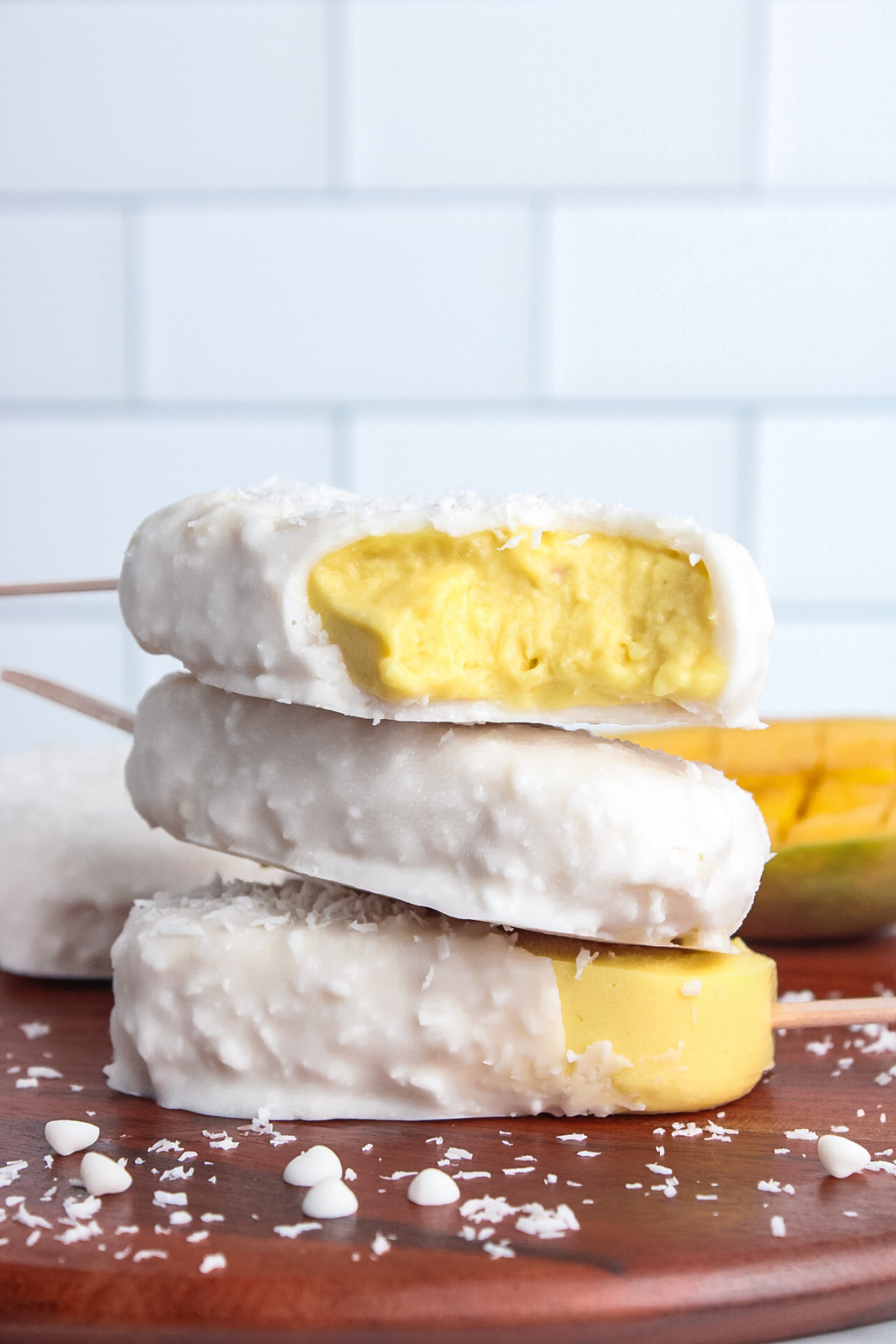 Mango Coconut Vegan Ice Cream Bars