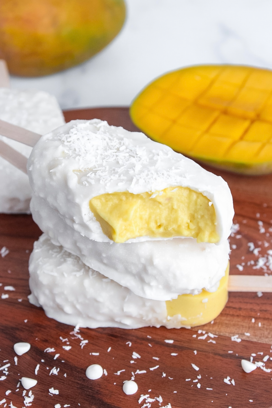 Mango Coconut Vegan Ice Cream Bars