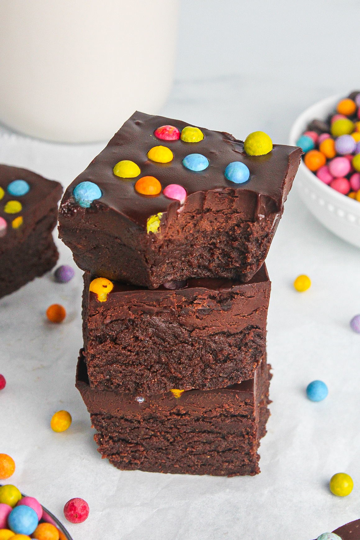 No Bake Protein Cosmic Brownies
