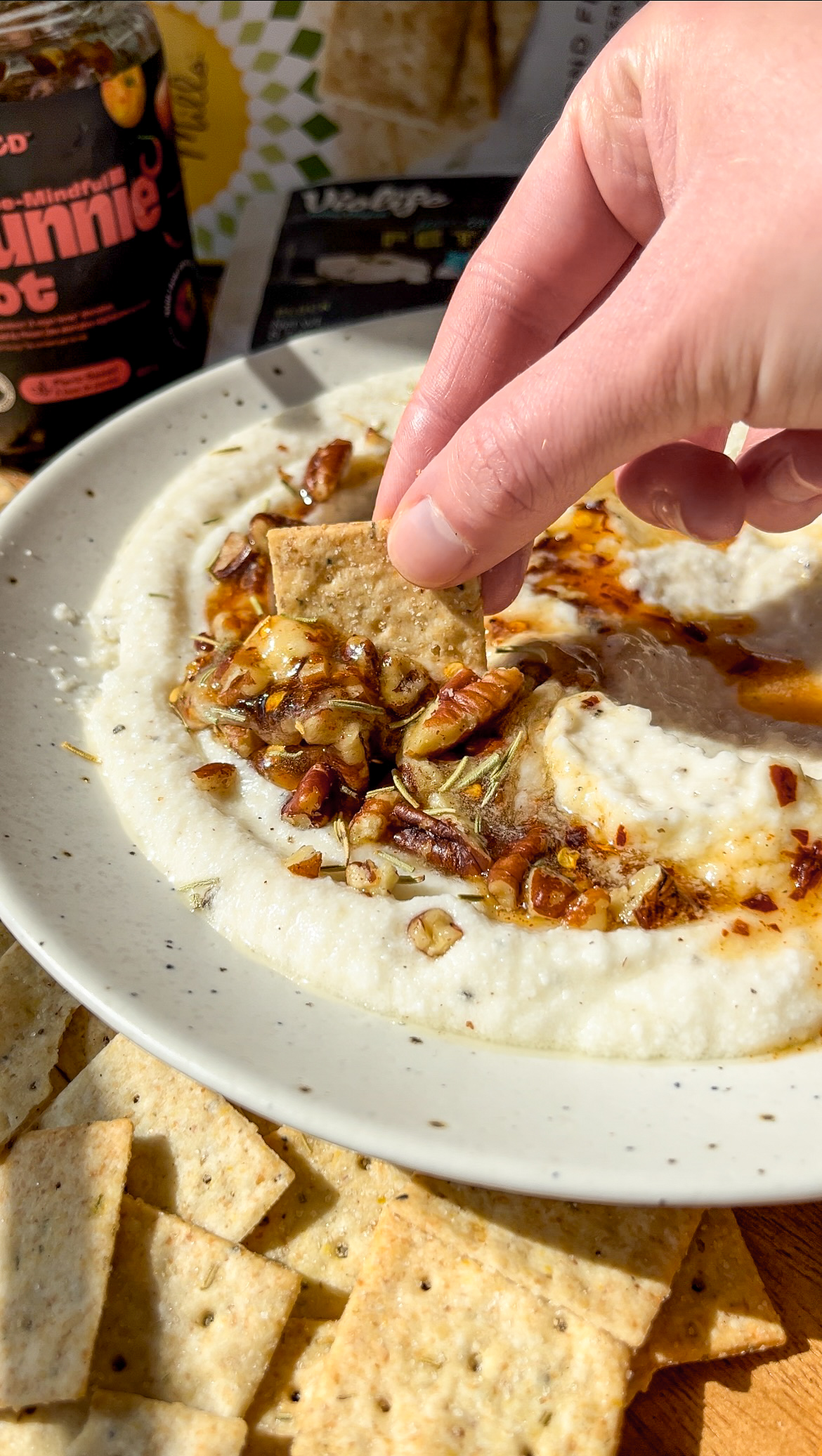 Vegan Hot Honey Whipped Feta Dip