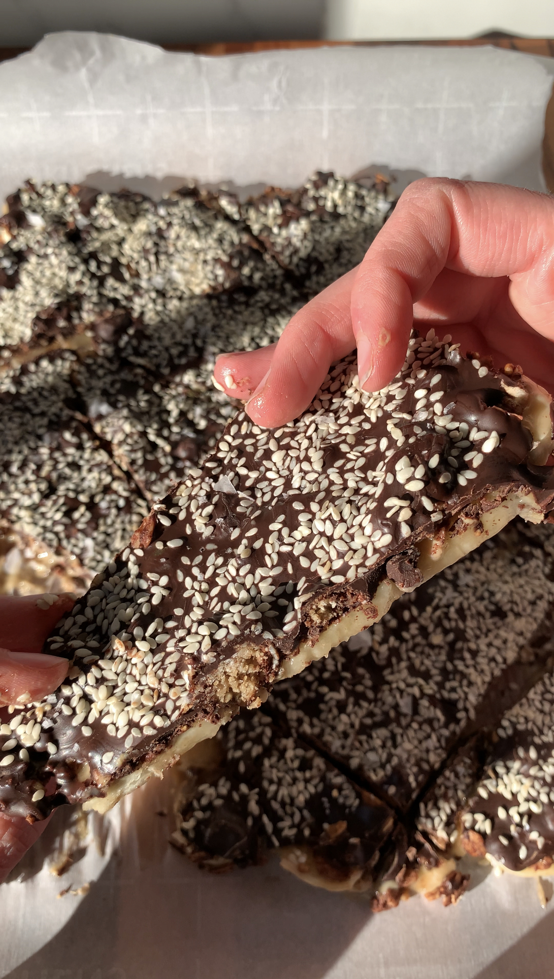 Sesame Granola Banana Bark